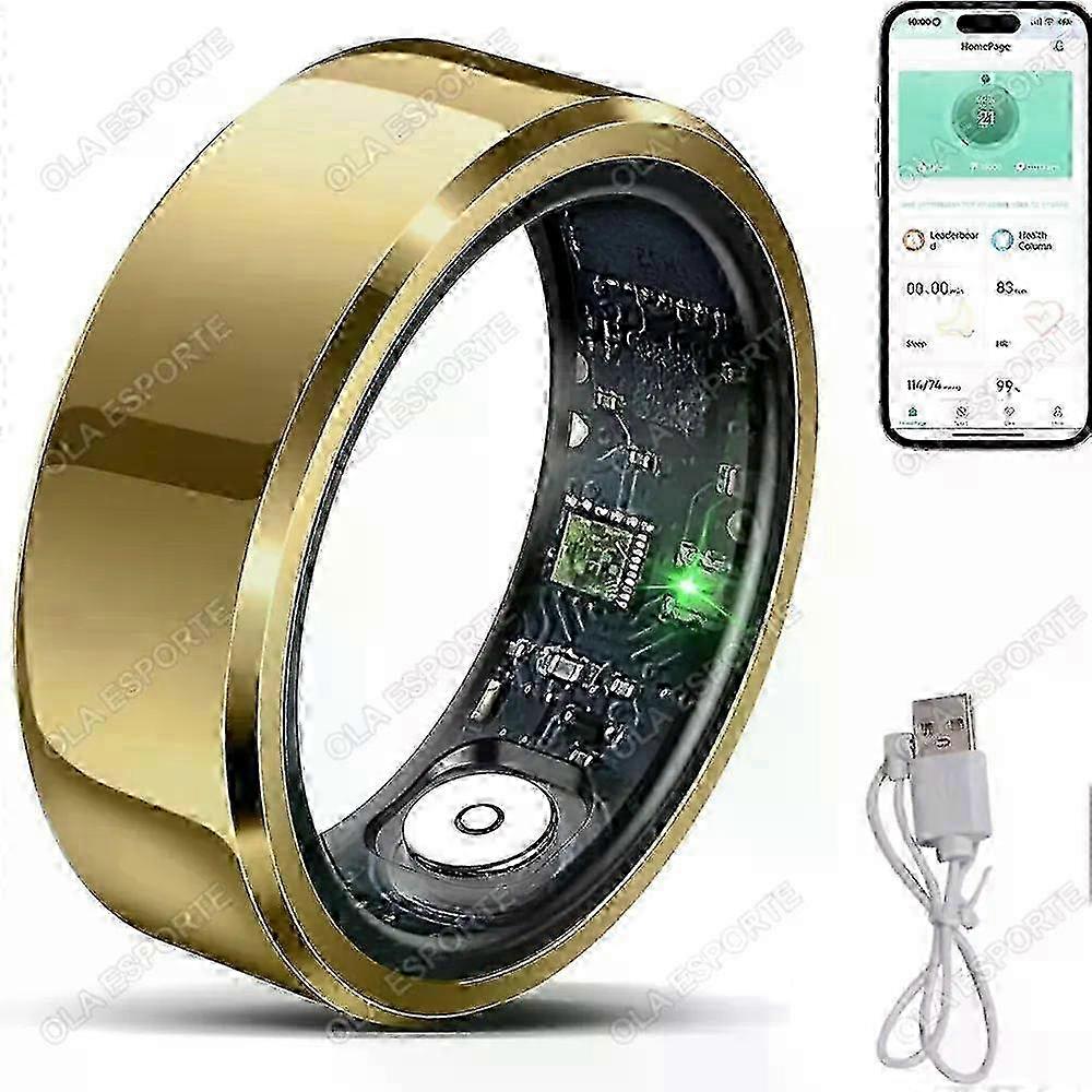Smart Ring for Blood Pressure & Heart Rate Monitoring, IP68 & 5ATM Waterproof Fitness Tracker with Multi-Sport Mode for Men and Women