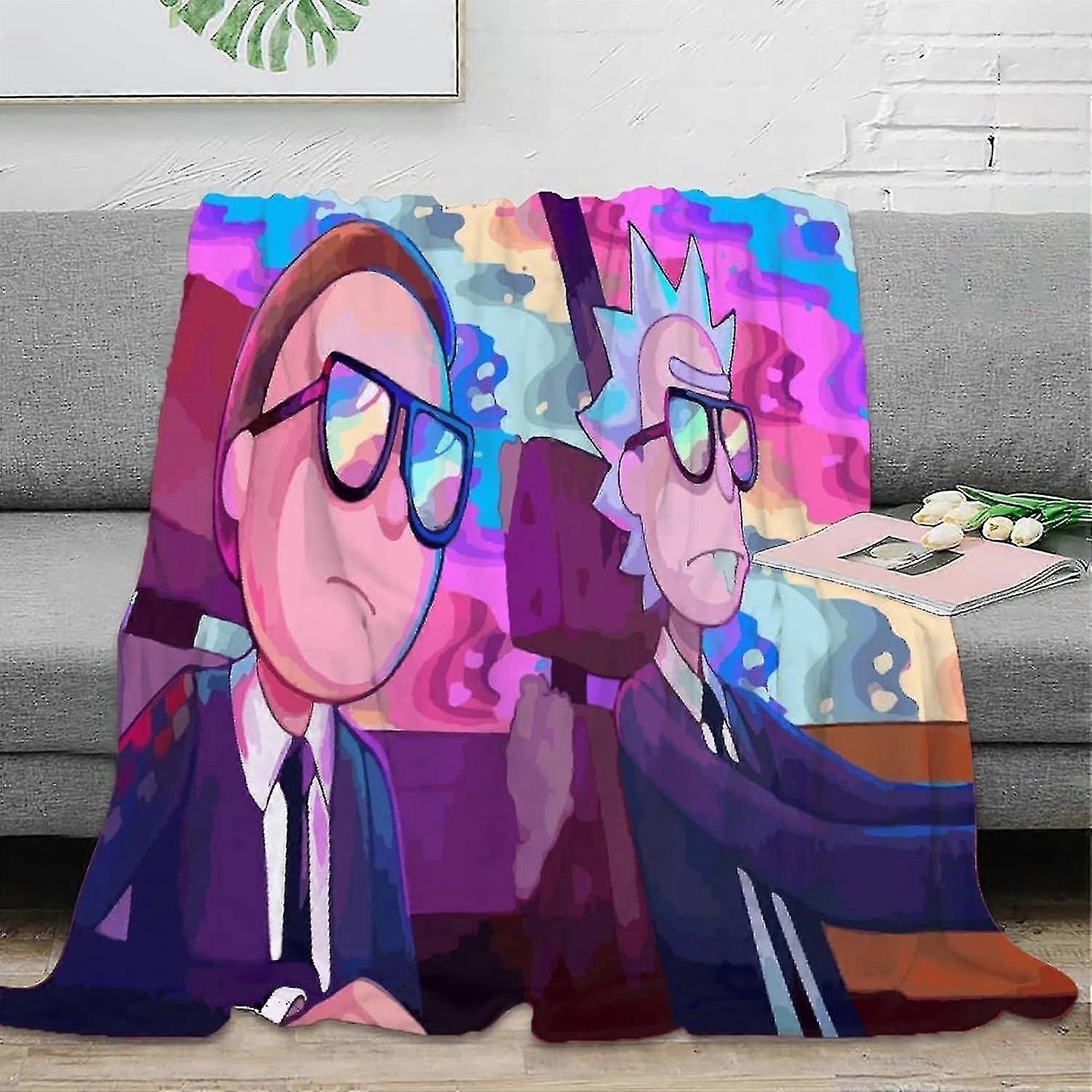 Blanket Warm Autumn/winter Fleece Plush Blanket 3d Print Rick And Morty Flannel Blanket Thick Blanket, Silky Soft Fluffy And Warm, Bed Blanket For Aut