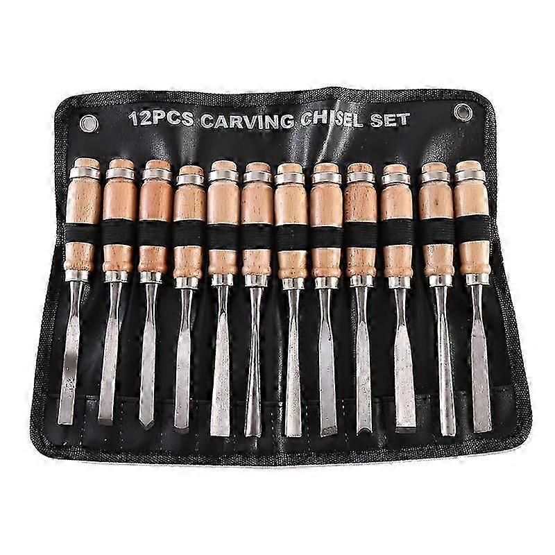 Wood Chisels Gouges Set 12 Pieces Carving Tools