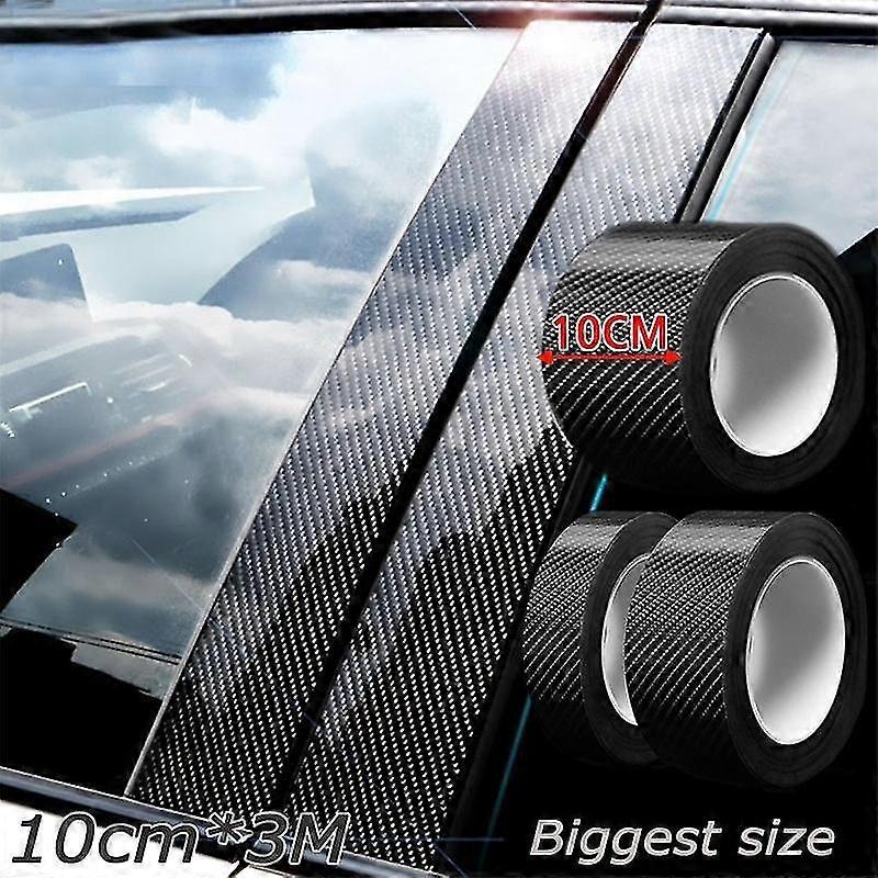 Autocollant 3D en fibre de carbone : Vinyle noir, imperméable 25-26