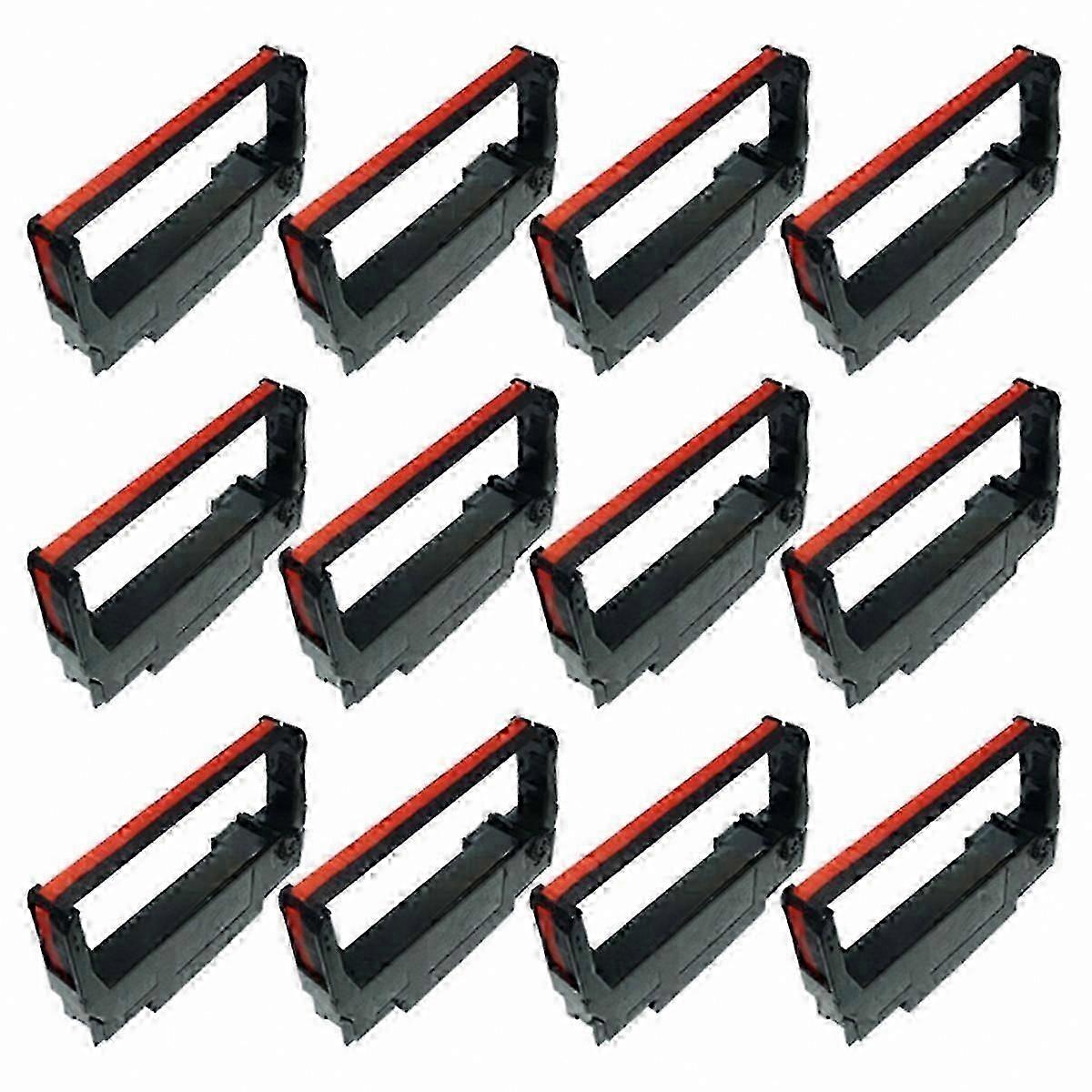 12-Pack Printer Ribbons, Black and Red, Compatible with Epson ERC38 ERC30 ERC34 TM-U220 TM-300 Series
