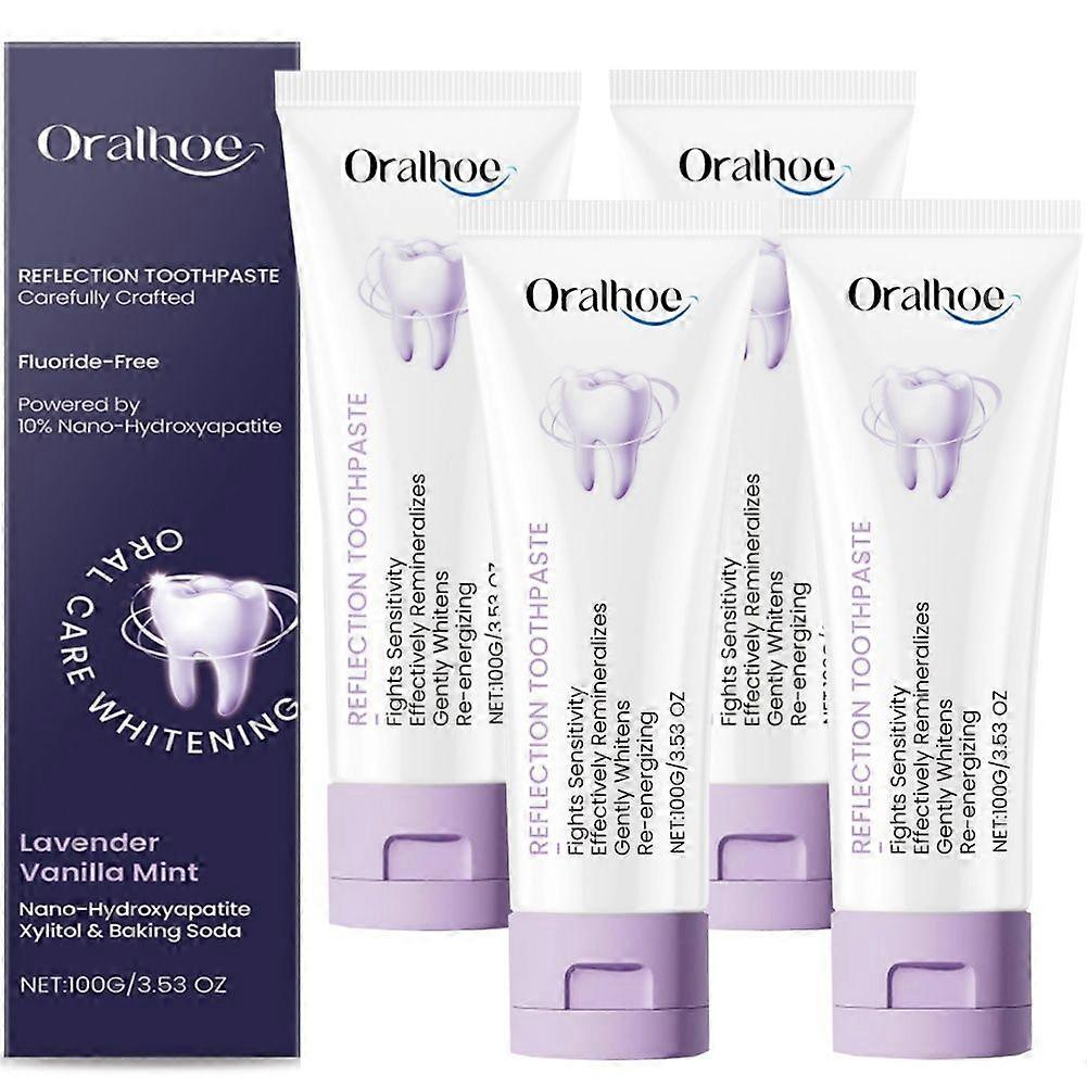 Nano Hydroxyapatite Toothpaste, Fluoride-Free, Xylitol Remineralizing, Lavender Vanilla Mint Whitening Toothpaste for Sensitive Teeth
