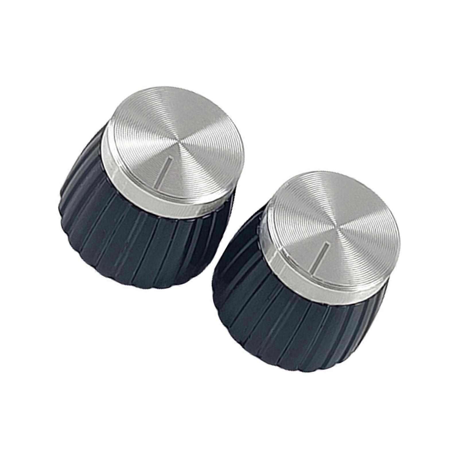 2Pieces Aluminum Reinforced Guitar Volumes Knobs High Accuracy Control Smooth Rotation Suitable for Live Performances  Black silver