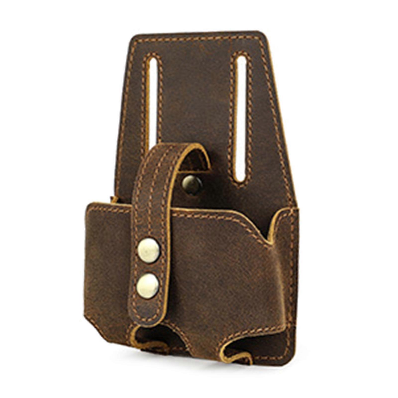 Multi functional Leather Cover for 5m Steel Tape MeasureEasy Waist Belt Attachment for Constructions & Home Projects Multicolor