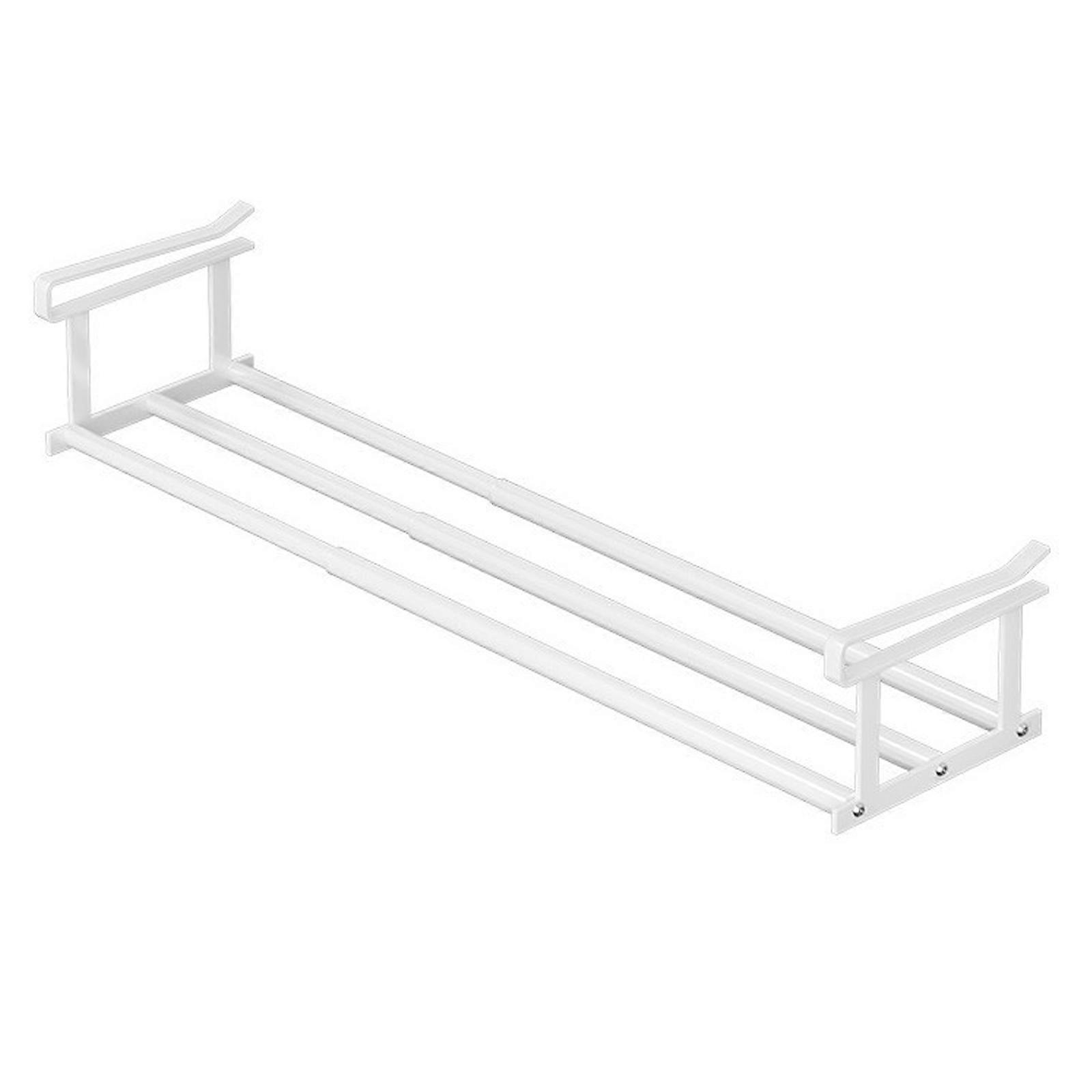Space Augmenter Retractile Shelf Unit 50 80cm Extent Mild Steel Building For Constructed In Cabinet Storage Systems  White
