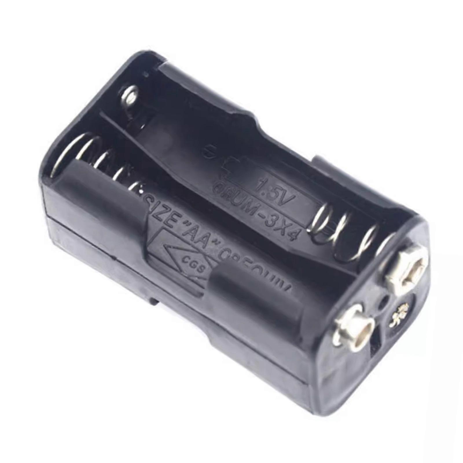 Convenient Battery Boxes 4xAA Battery Holder Organizers for 4 Cells, Lightweight Plastic Case Easy Replacement for Home Multicolor