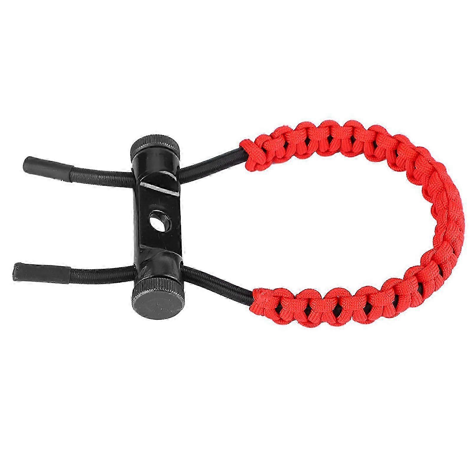 Archery Equipment Adjustable Compound Wrist Rope Polyester Braided Strap Cord (Red)
