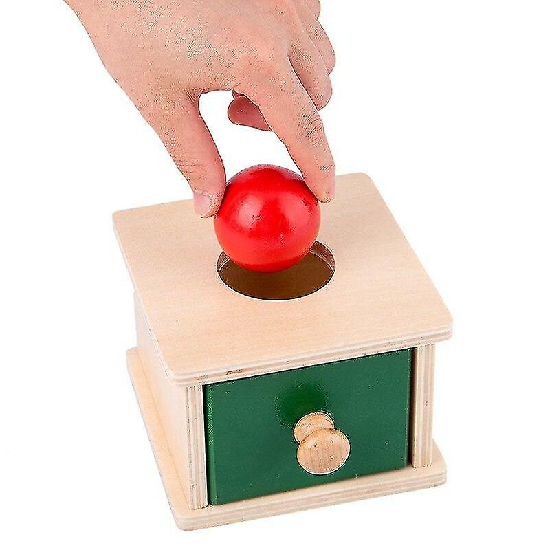 ホッケーのおもちゃ木製のおもちゃオブジェクトの永続性ボックストレイ付き木製コインボックスボールトイトレーニングおもちゃ