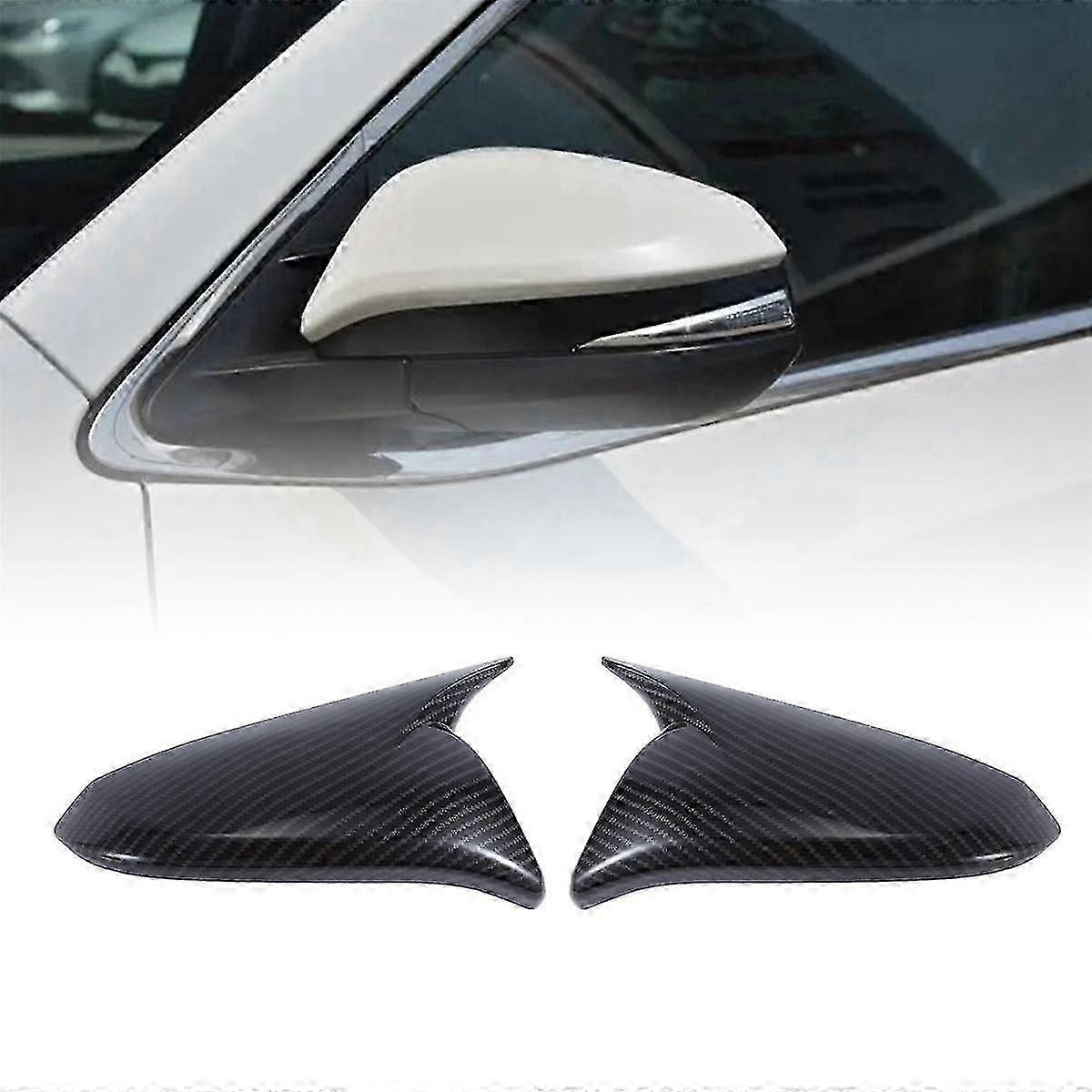 1pair Car Rearview Mirror Cover For 2013-2022 Ox Horn Side Mirror Shell Reverse Caps Trim--xj