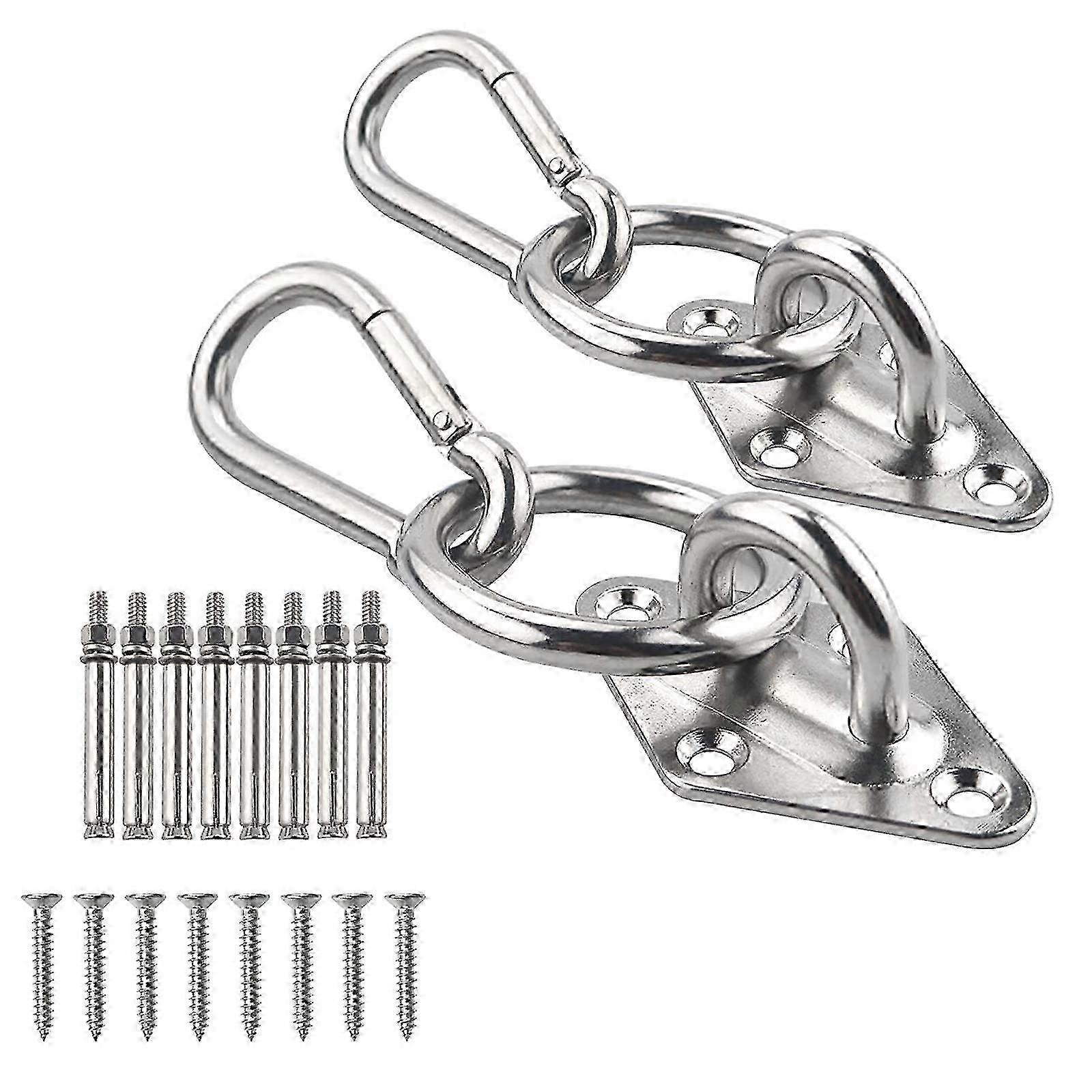 1100 lb Hammock Hanging Kit, Ceiling Hooks Heavy Duty Hammock Hooks with O Ring, Indoor Outdoor Hammock Hanging kit for Hammock,Yoga,Swing Chair,etc 2