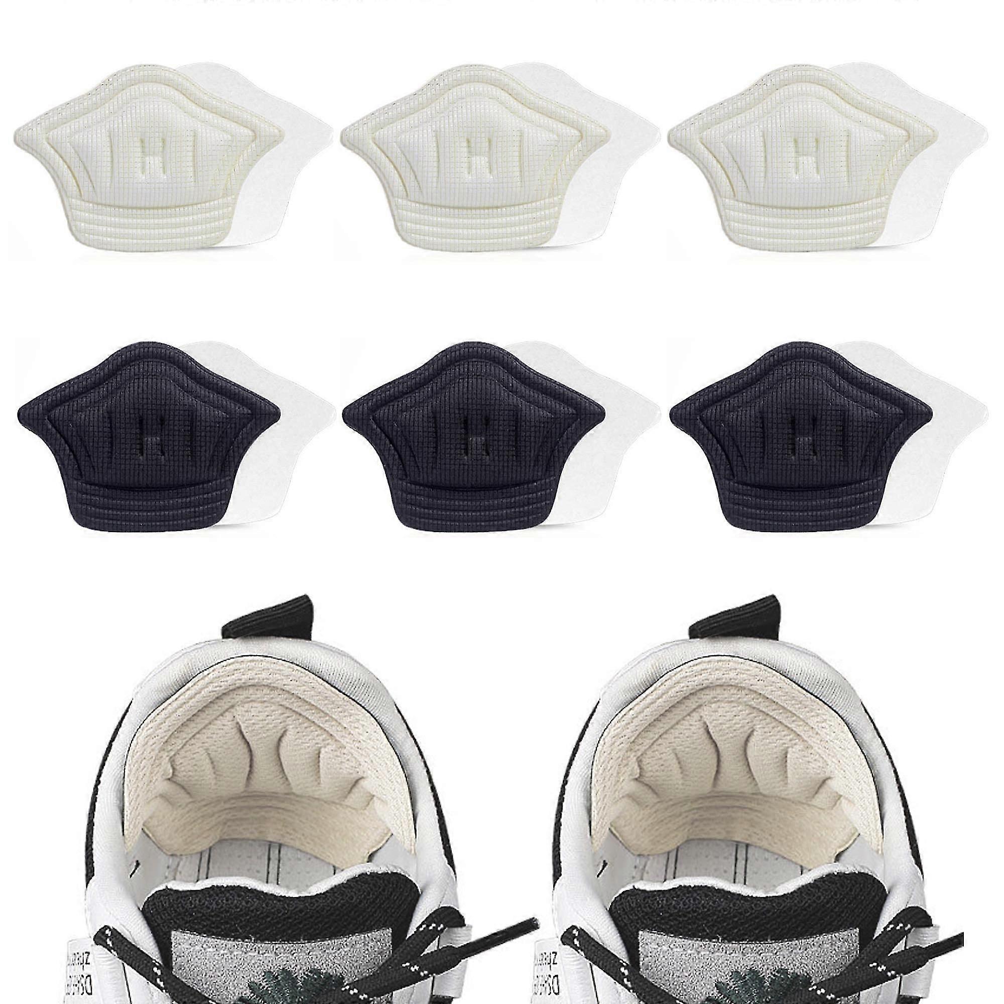 6 Pairs Heel Pads for Too Large Shoes, Self-Adhesive heel Patches, Heel Protectors for adjusting to the length of shoes