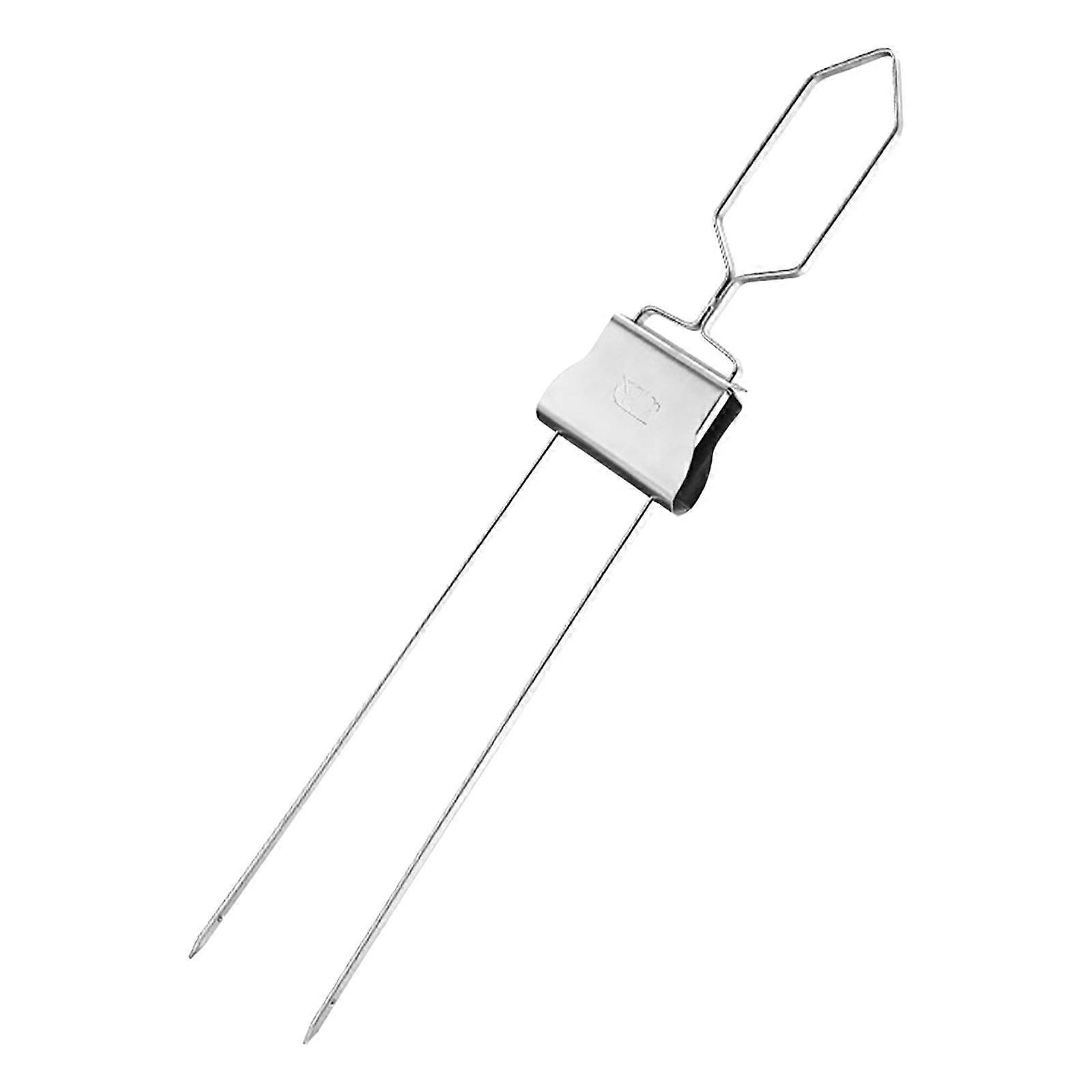Dvruxg Stainless Steel BBQ Skewers Easy Sliding Pusher Grilling Tool Multi-Claw Meat Shrimp Chicken Skewers Ergonomic Design Barbecue Kabobs
