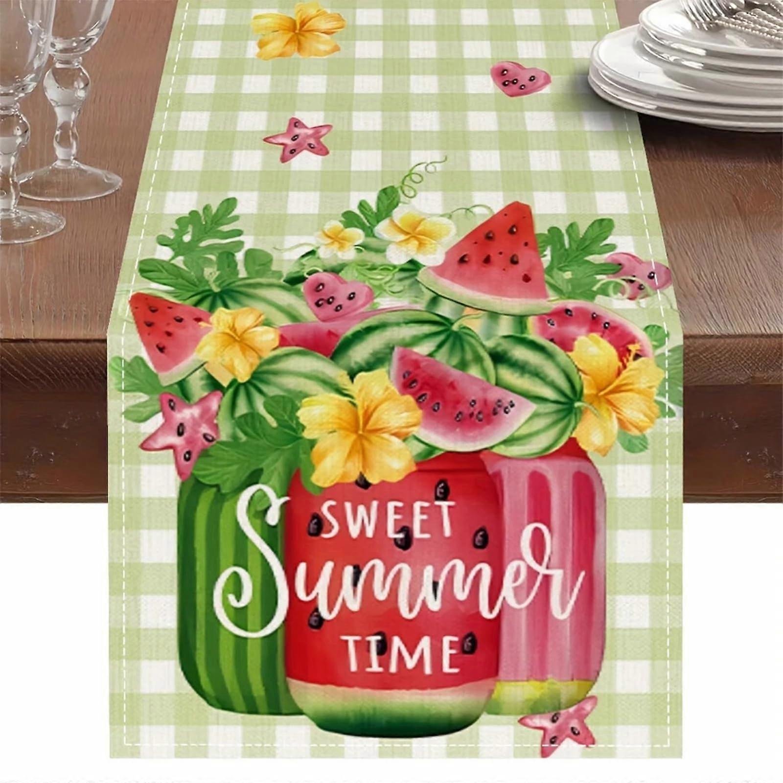 Summer Table Runner Watermelon Theme 33 X 183 Cm For Dining Table Kitchen Decor