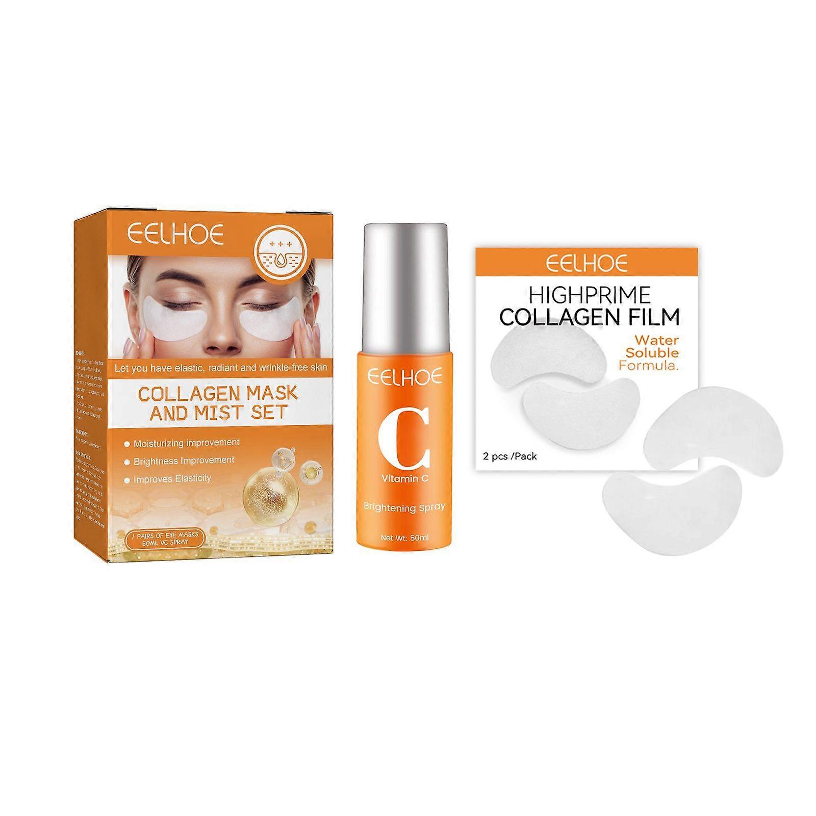 Eelhoe Collagen Eye Mask Spray Set Reverse Recombinant Anti-Wrinkle Anti-Aging Collagen Moisture Replenishment