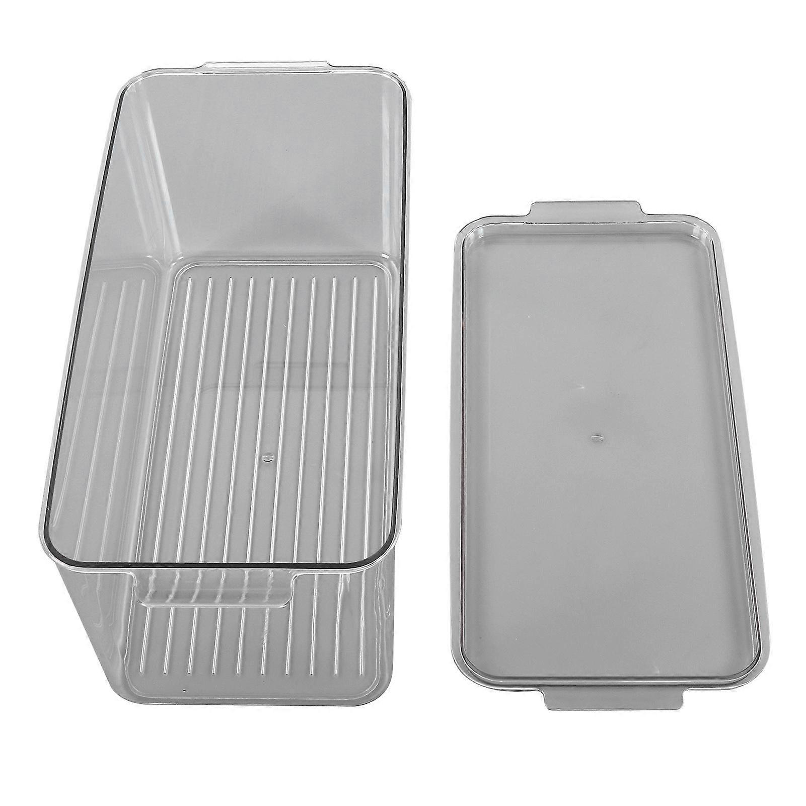 Plastic Storage Box Stackable Refrigerator Kitchen Clear Plastic Fruit Vegetable Preservation Storage BoxHigh