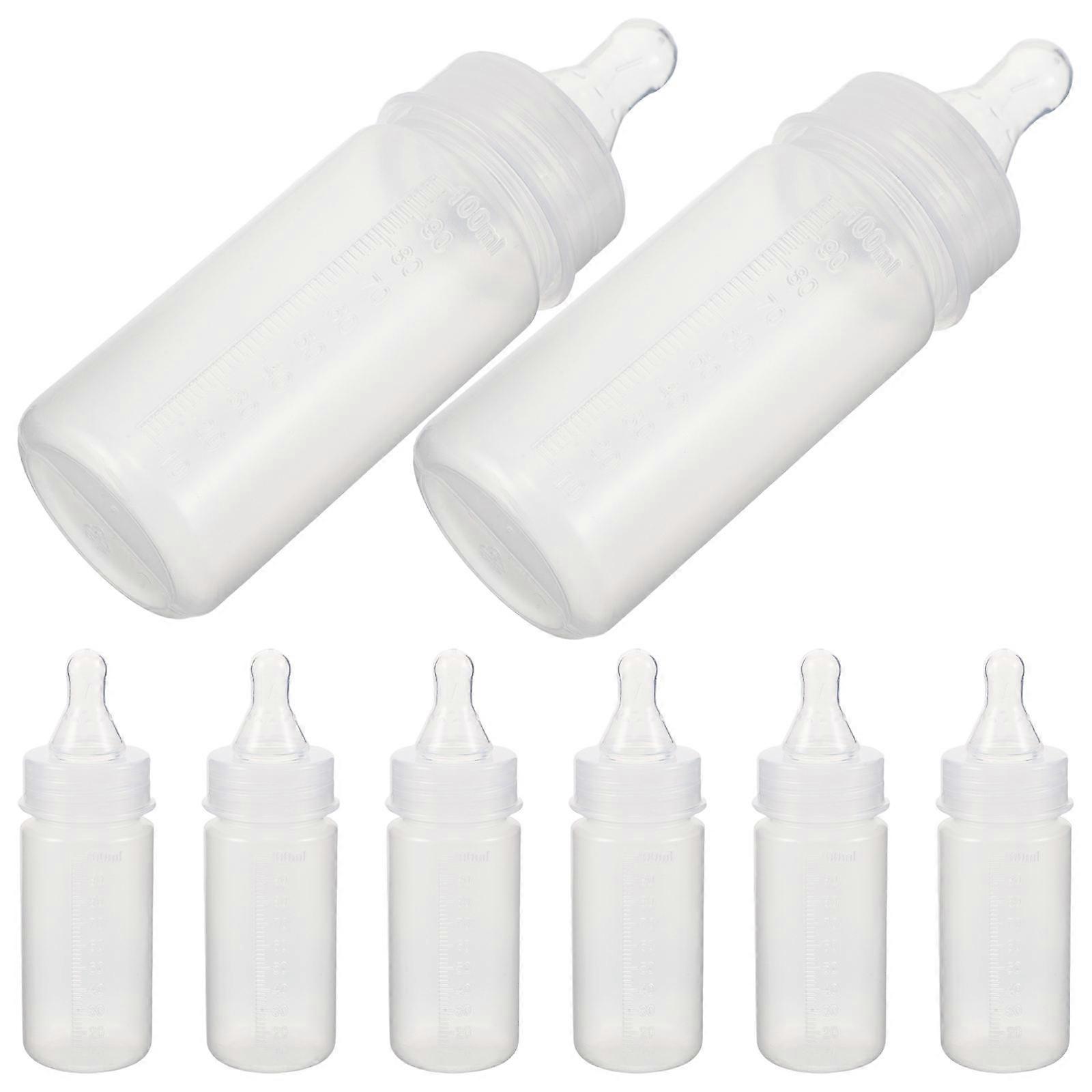 Baby Feeding Bottles with Nipple for Infants 100Ml White Pp Material Ideal for Daily Use 8Pcs