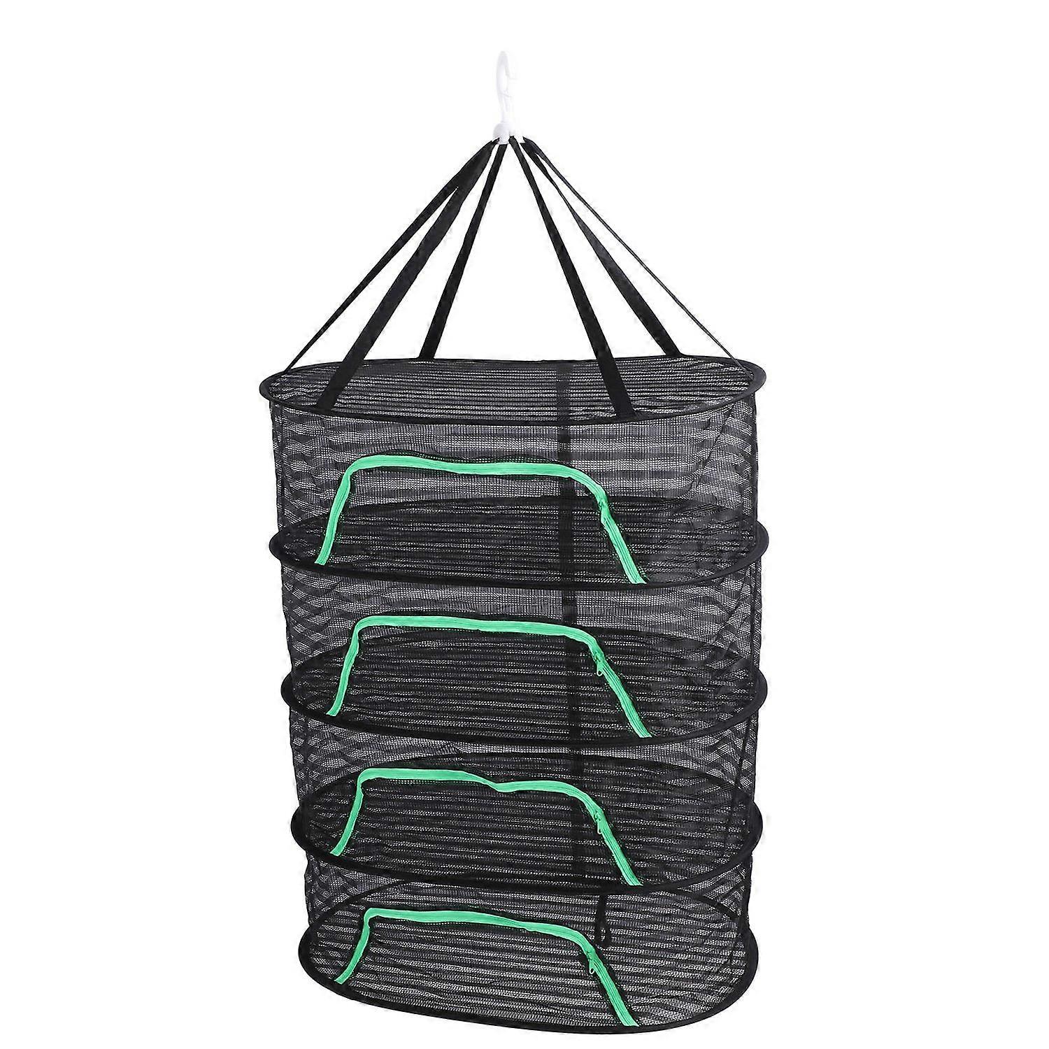 Hanging Drying Mesh with Zipper Breathable Polyester Foldable Hanging Mesh Drying Rack for Fish Vege