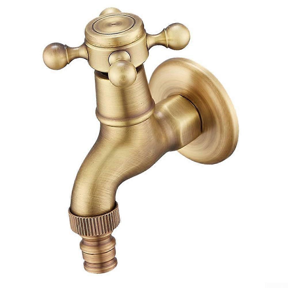 Washing Machine Wall Mounted Faucet Brass Single Handle Vintage Design Compatible with Most Plumbing Systems for Laundry Utility