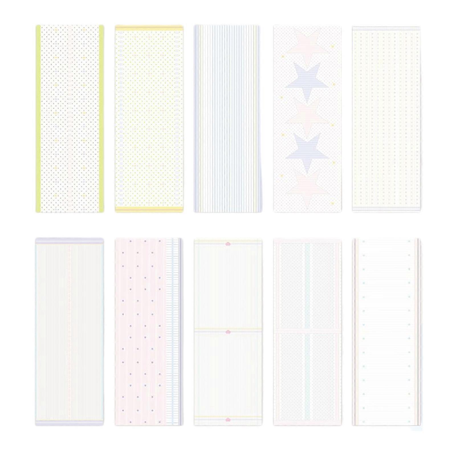 100Sheets Decorative Journaling Paper 5x14cm Notepads Memos Sheet For Planner Journal Notebook Scrapbooking Decoration Multicolor