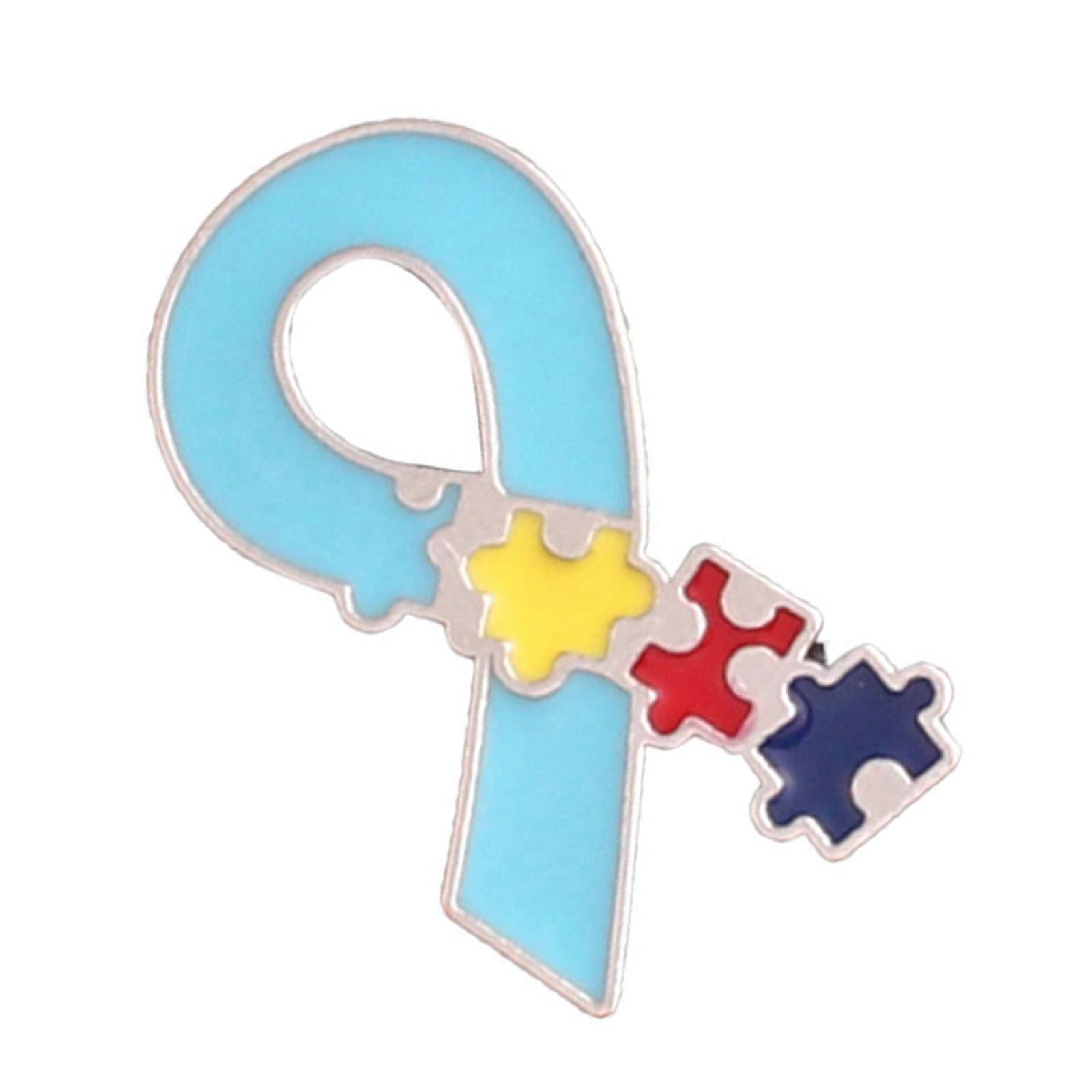 Autismus Puzzle Emaille Anstecknadeln Autismus Brosche Anstecknadeln Regenbogen Puzzle Emaille Anstecknadel Metall Abzeichen Brosche für Rucksäcke Tasche Mehrfarbig