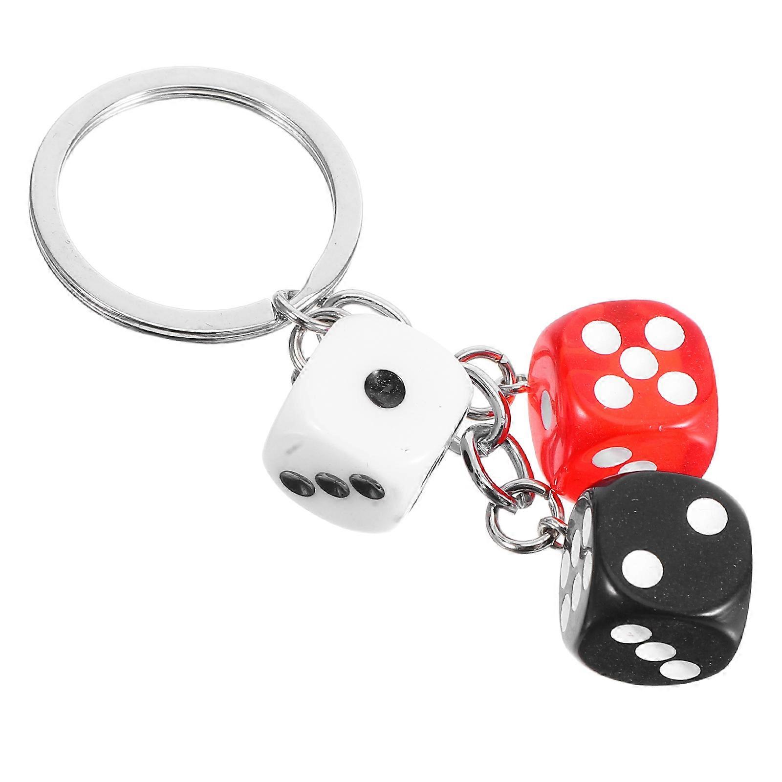 Charm Keychain 6-Sided Pendant for Bag Charm Multi Material Resin Alloy Daily Use Key Organization 1Pcs