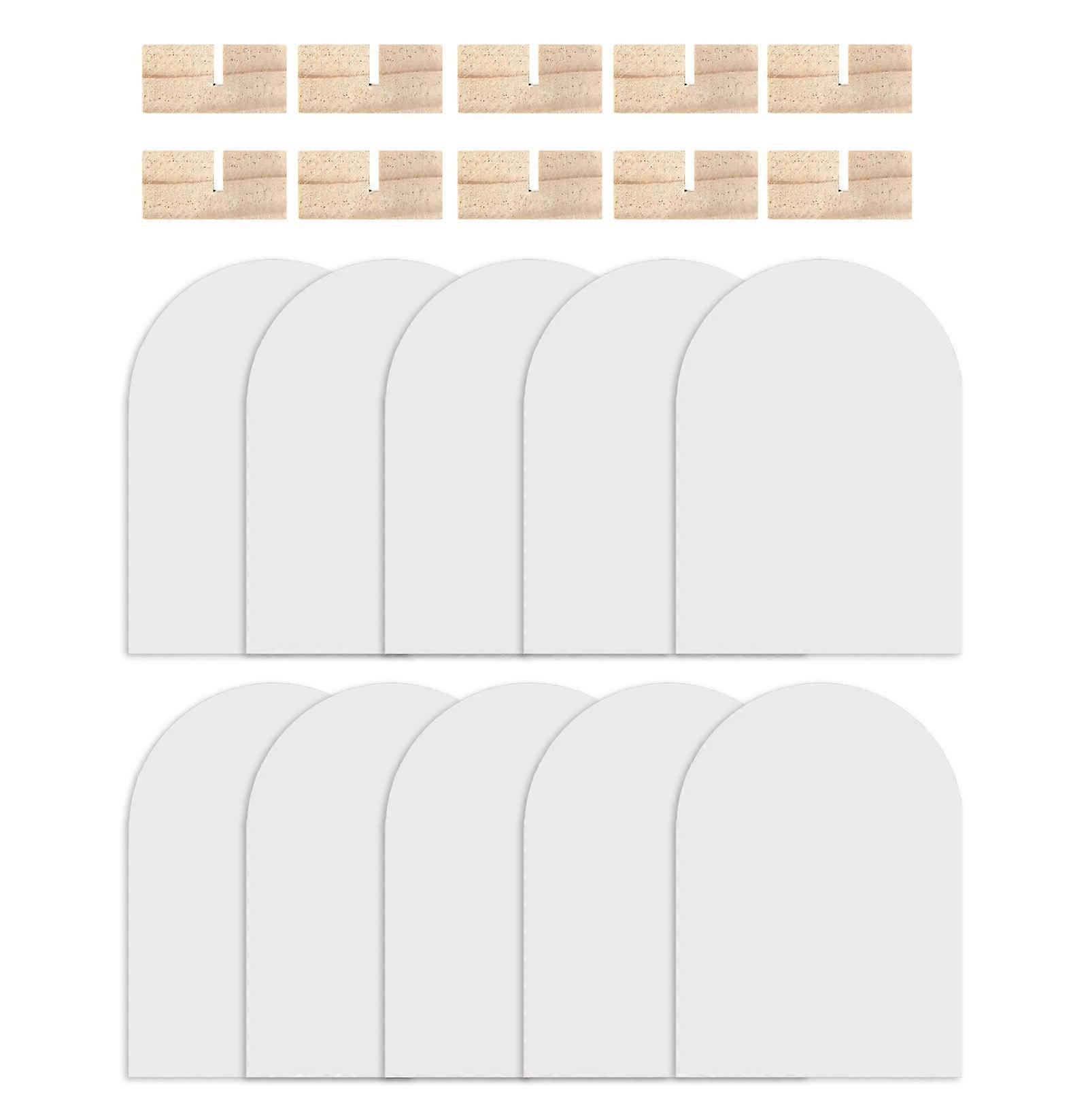 10PCS/Set Durably Wood Table Place Cards Convenient Heat Transfer Printing for Hospitality and Event Guest Name Card Multicolor