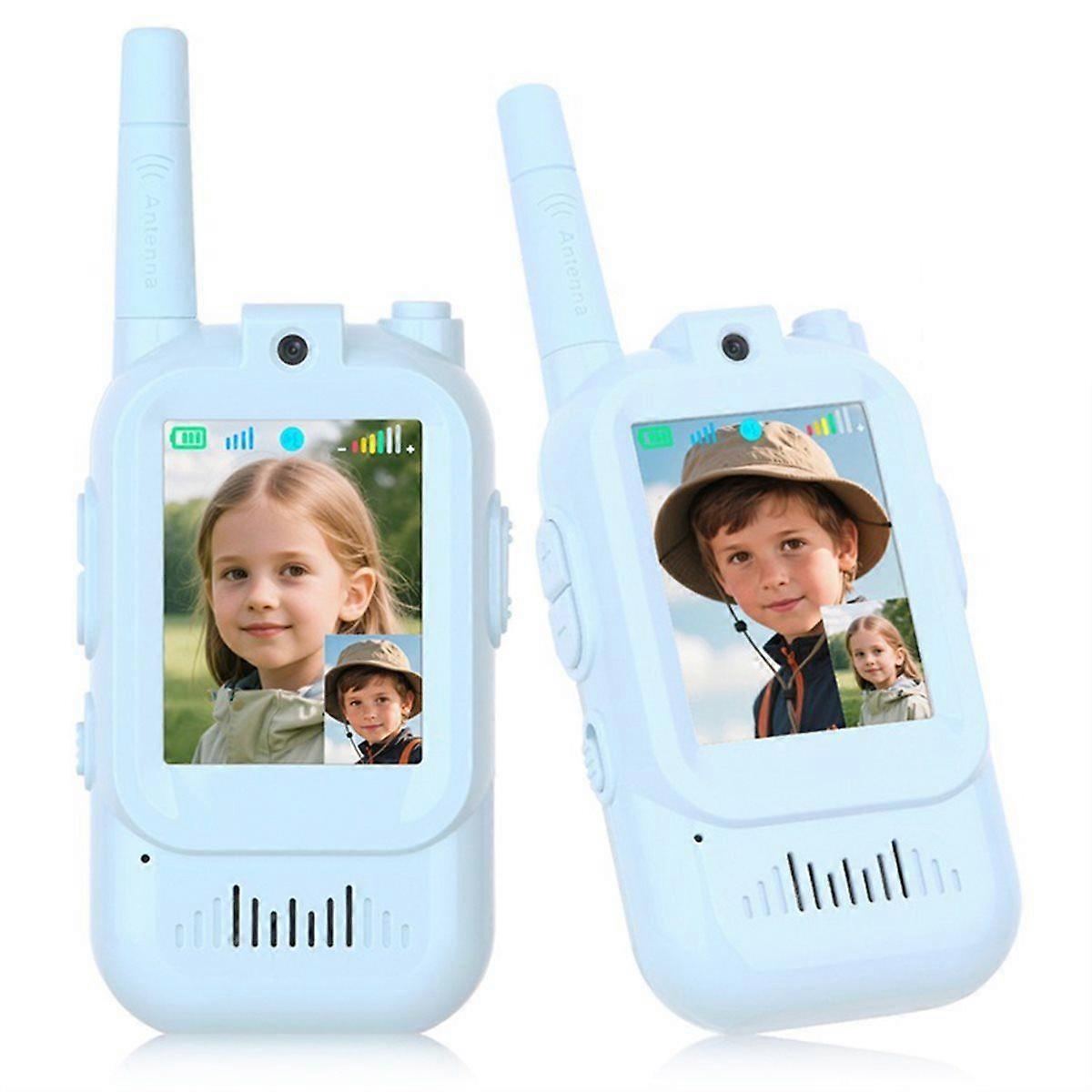 Kids Video Walkie Talkie with 2inch HD Screen USB-C Rechargeable One-Click HD Call Intercom for Kid