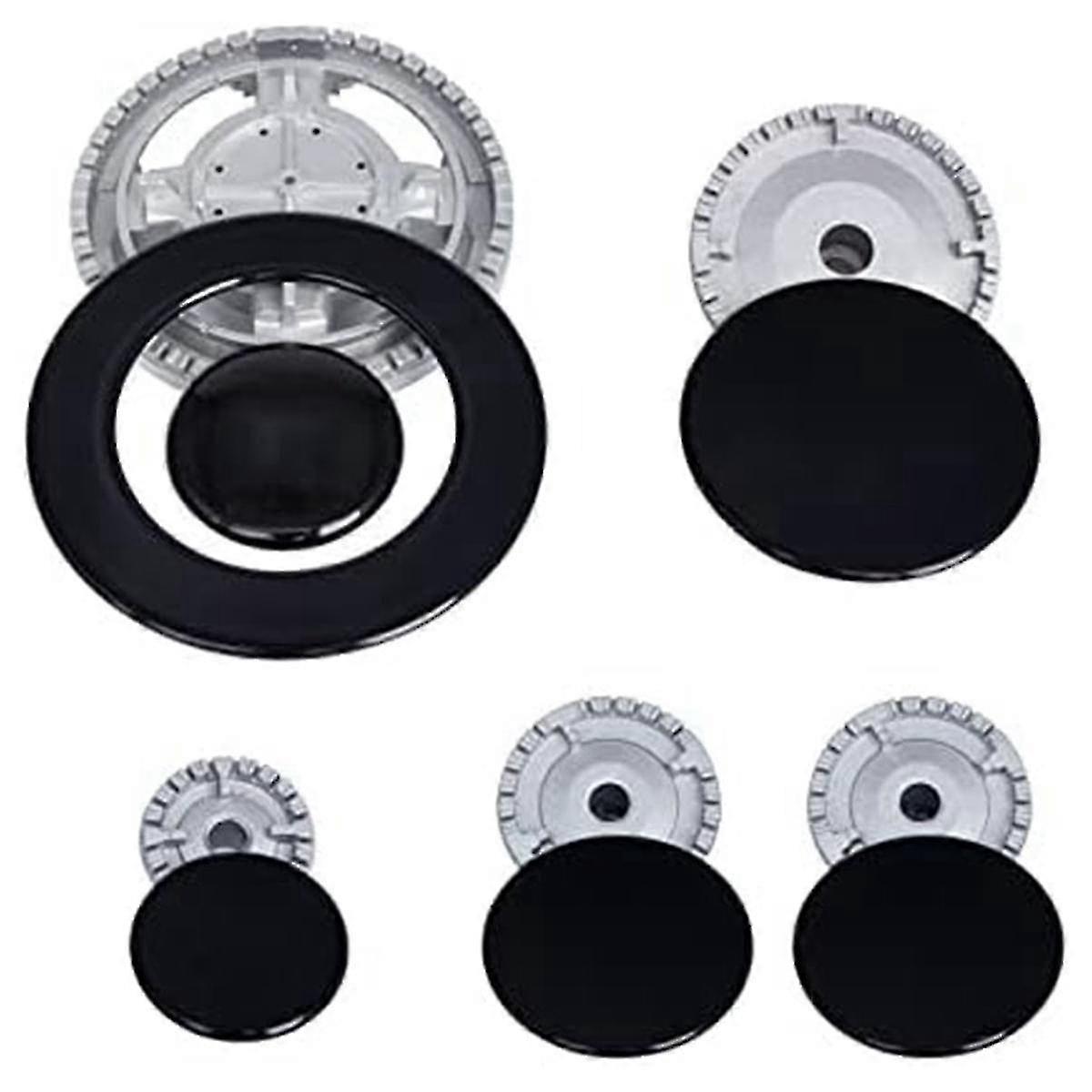 Mise à niveau de la cuisinière Ensemble de chapeau Four Plaque de cuisson à gaz Brûleur Crown Flame Cap Cover compatible avec Kitchen Fit compatible avec les poignées de cuisinière