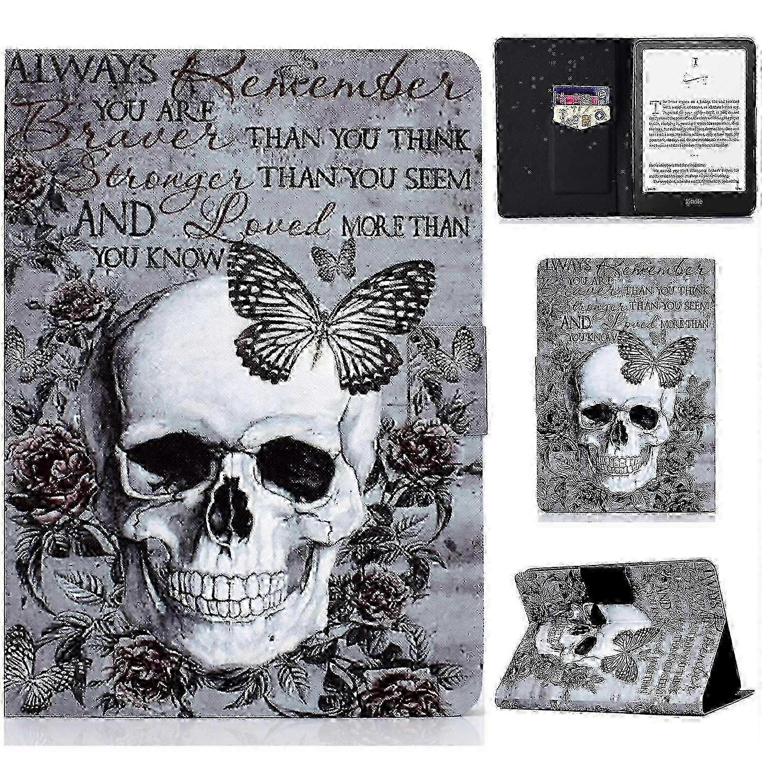 w For Amazon Kindle Paperwhite (2024) Case Stand Pattern Printed Leather Cover - Colorful Tiger