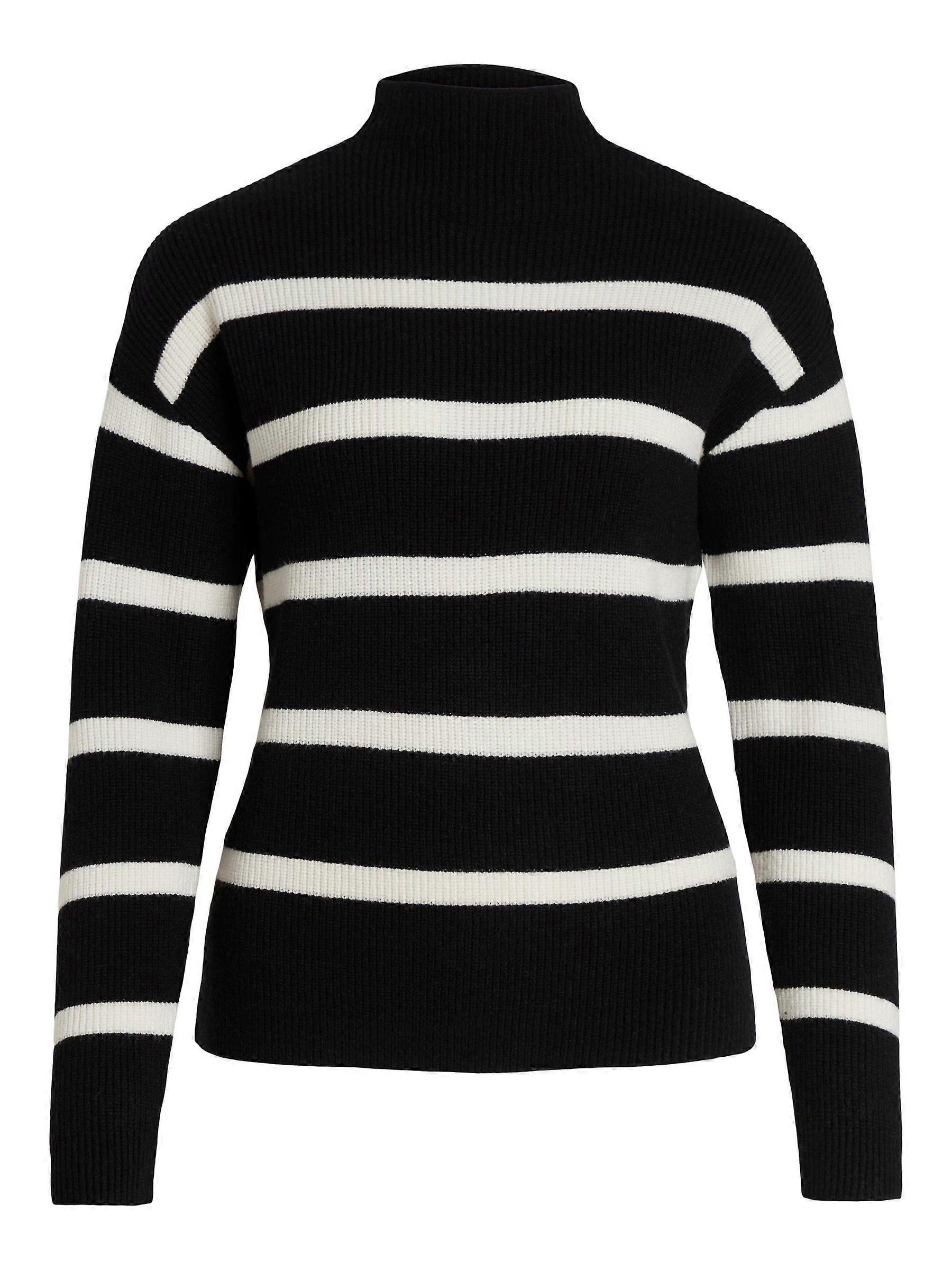 VILA Streifen Strickpullover Stehkragen Knitted Basic Langarm Sweater VIRIL NEU