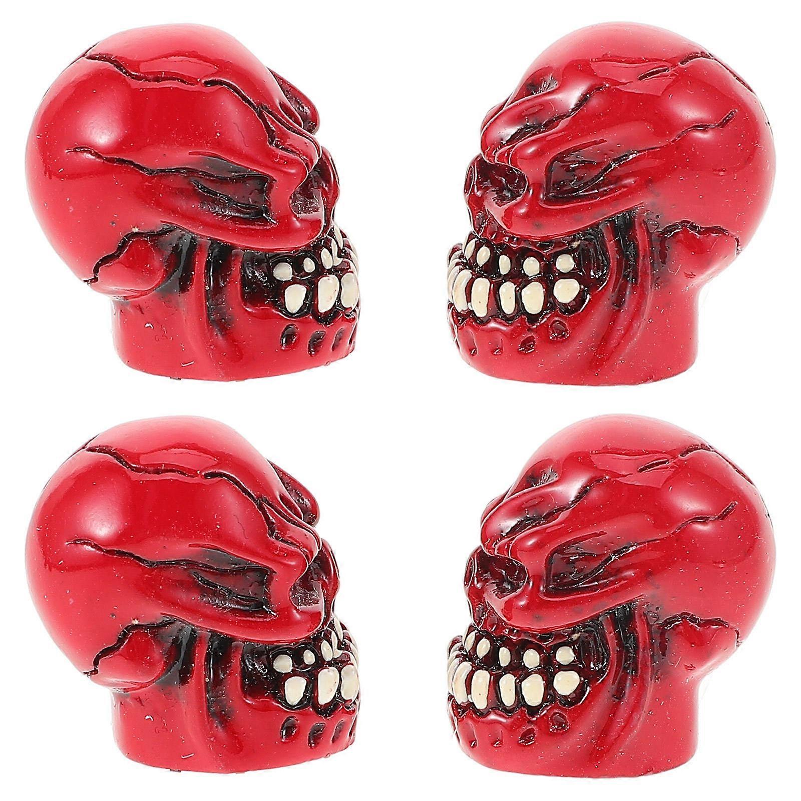Resin Skull Tire Valve Stem Caps for Car Use 4Pcs with Unique Design