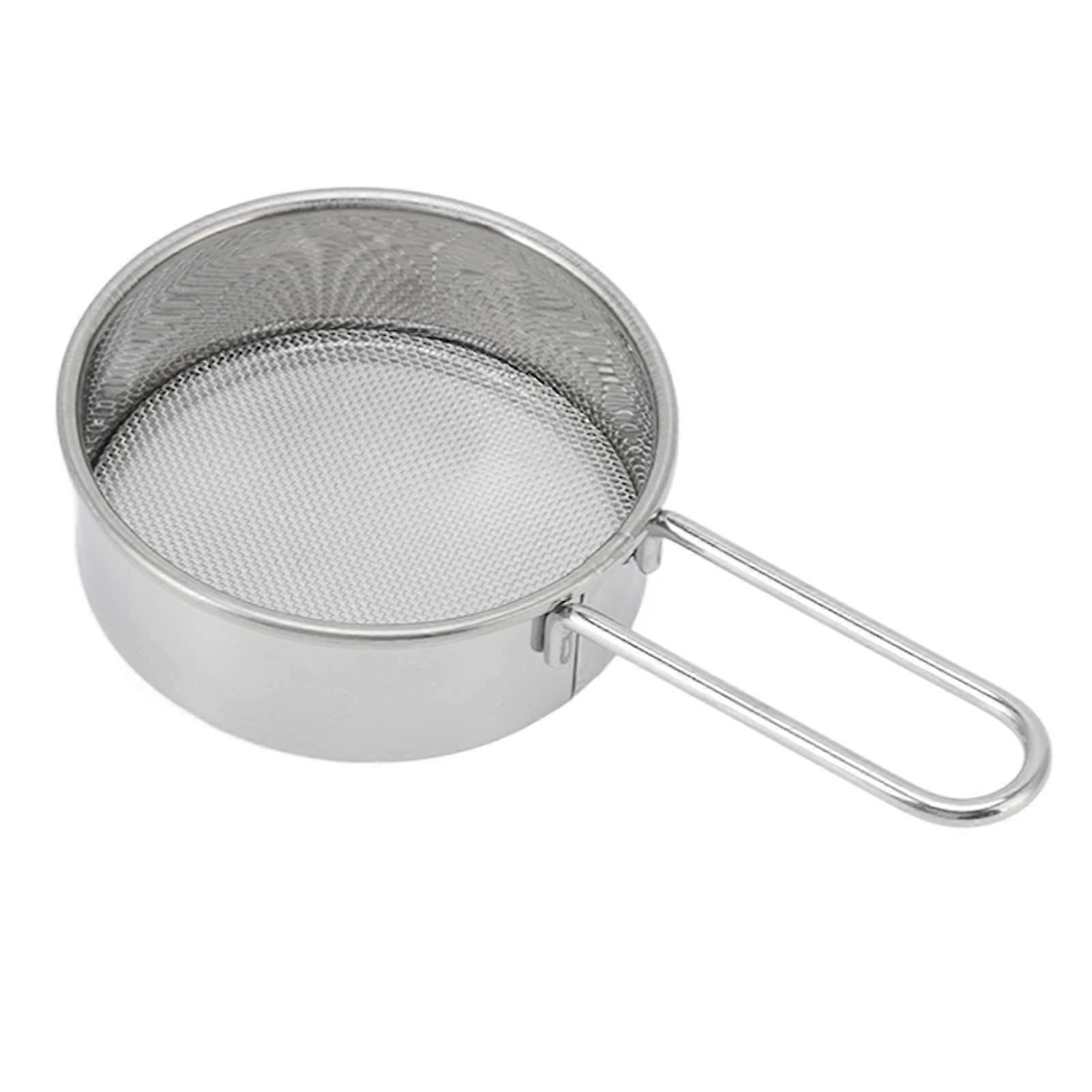 Flour Sifter with Handle Stainless Steel Fine Mesh Round Sieve for Baking Cocoa Powder Salt