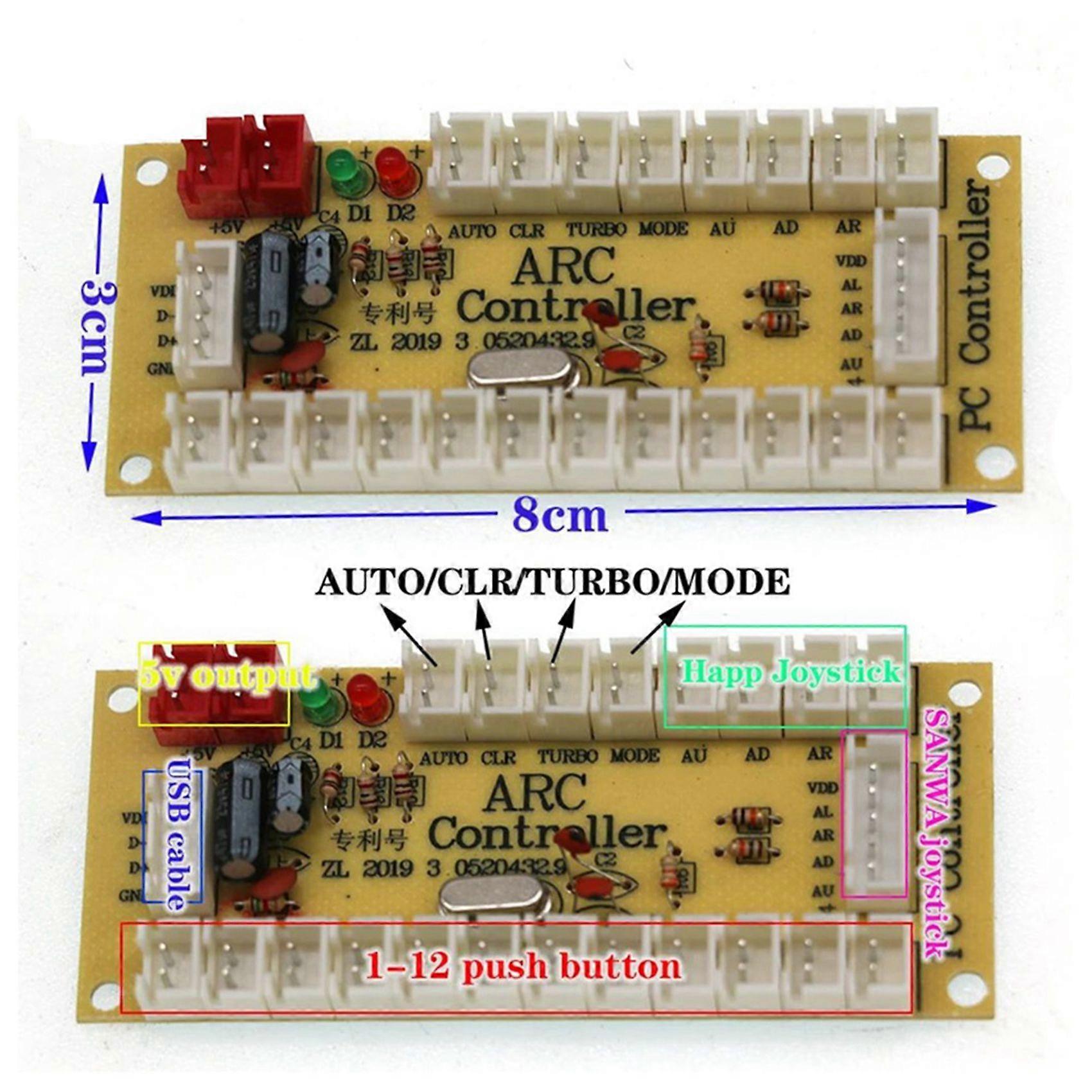 30 PCS ARC968 PS3 Usb Controller Board for Raspberry Pi Game Joystick Controller Zero Delay SANWA Arcade Button Encoder