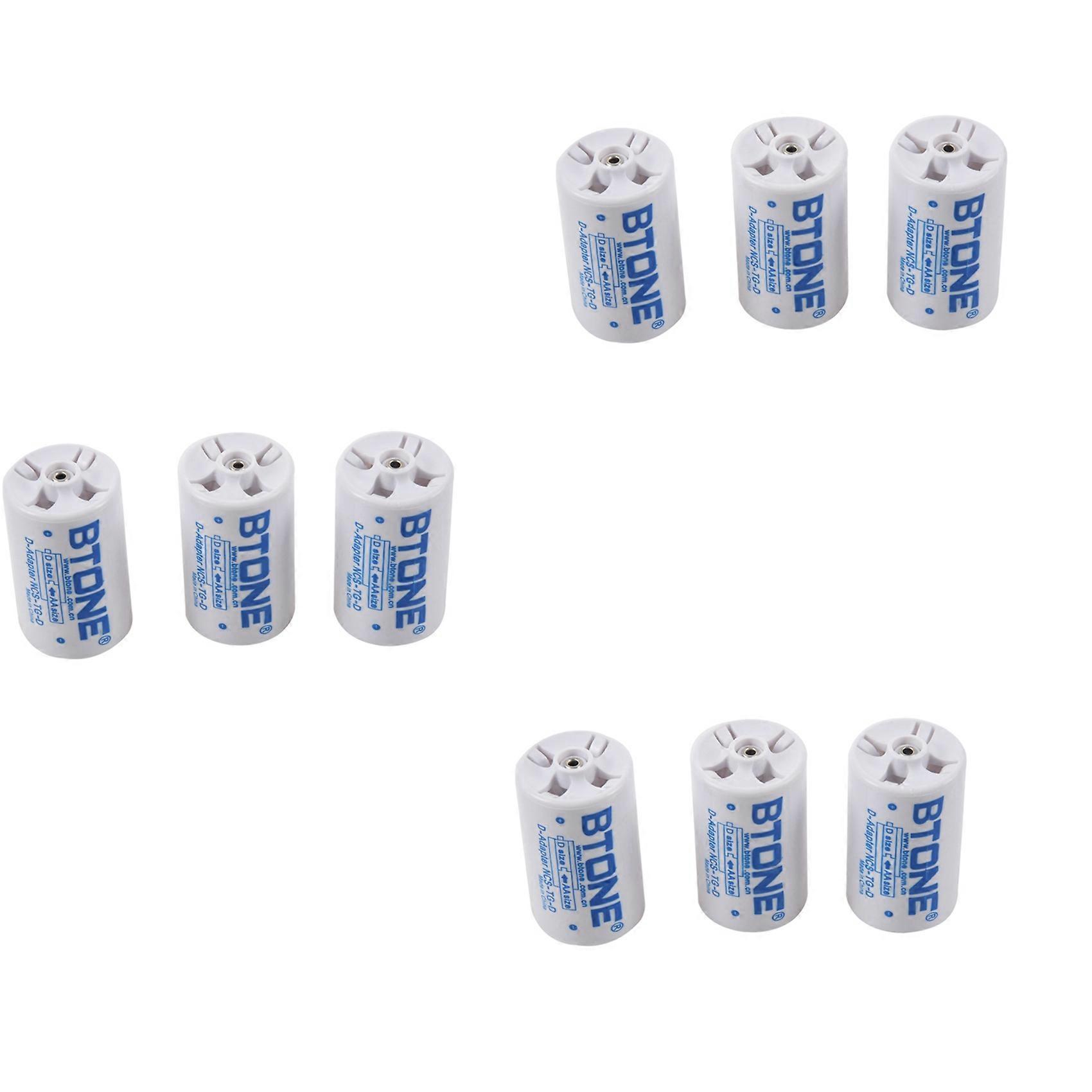 BTONE 9PCS White Parallel AA to D Size Battery Adapter Converter Holder Box