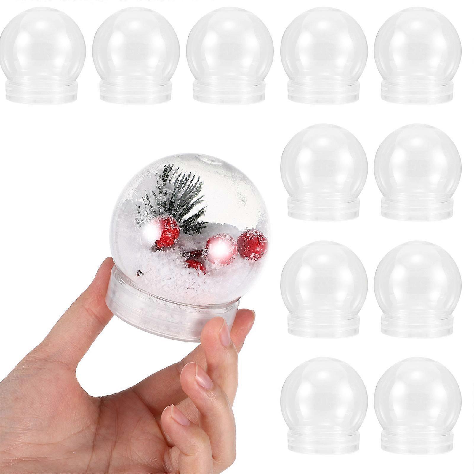 20pcs Reusable Clear Water Globes with Screw Off Caps Empty Snow Globe Making Props