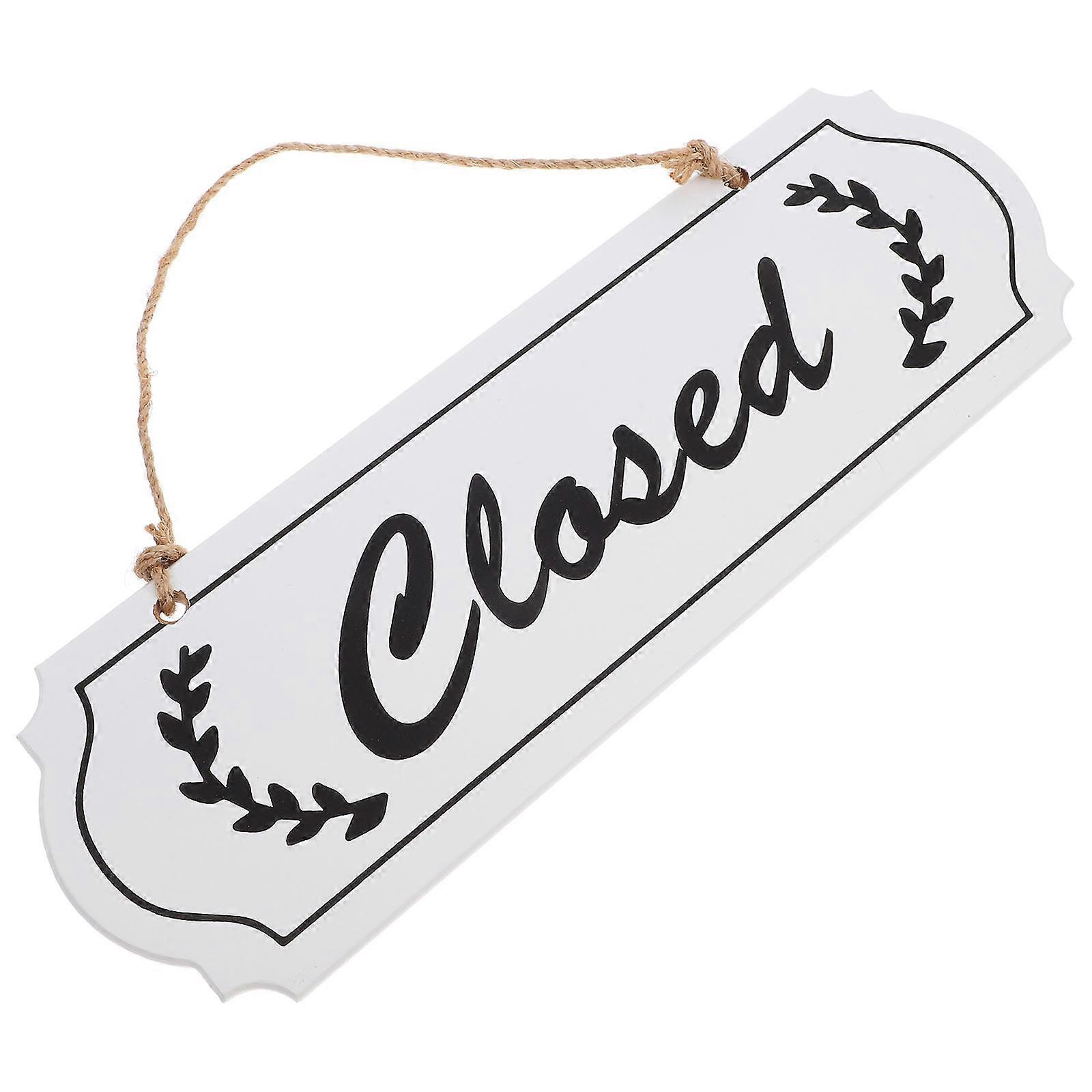 Wooden Door Sign for Open Closed Use Double Sided for Shops