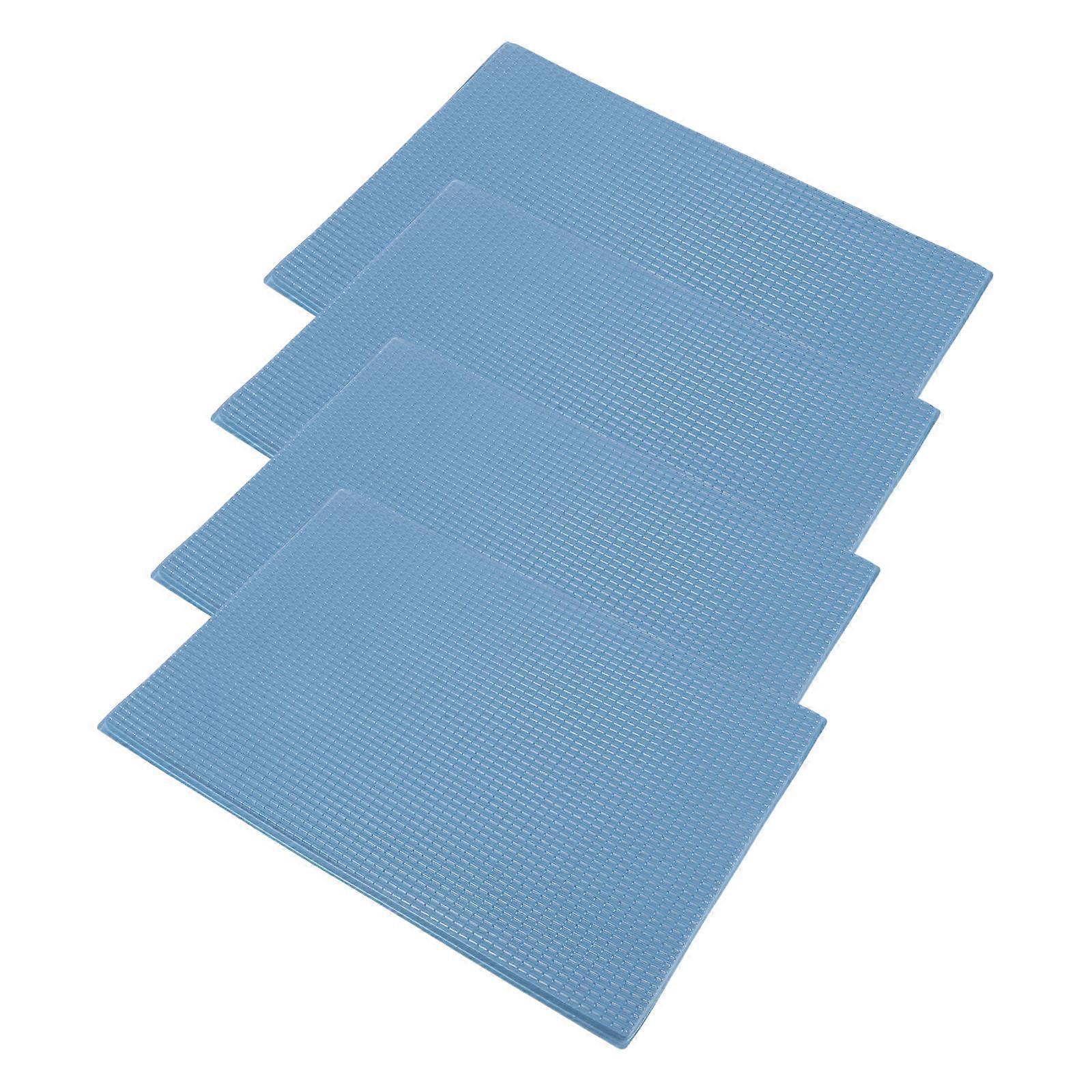 Miniature Building Roofing Tiles for DIY Crafts 4 Sheets Blue PVC Simulation