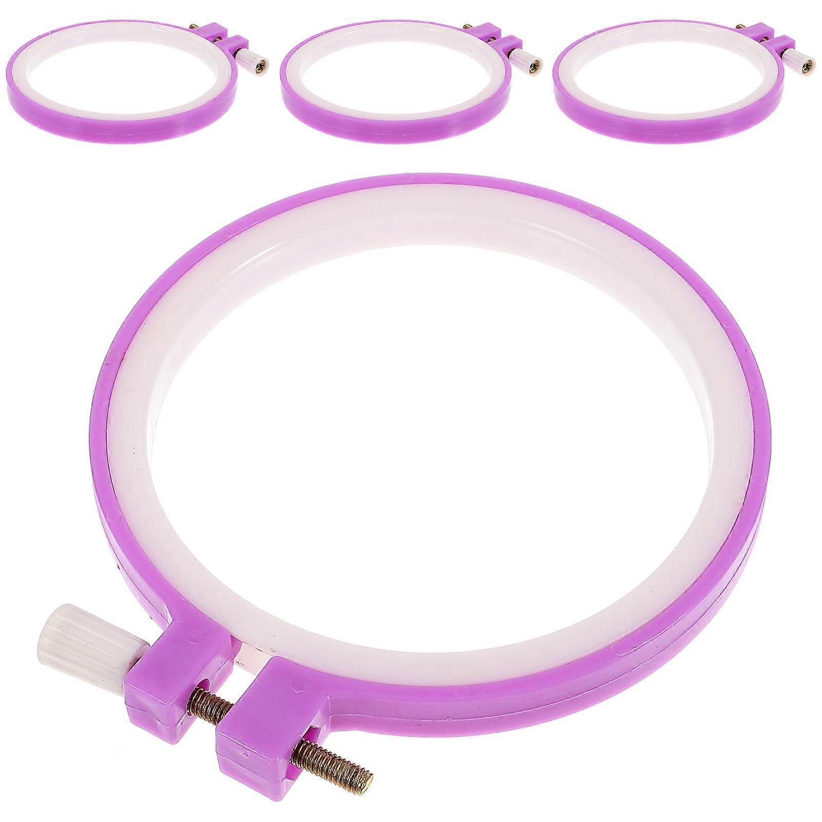 Cross Stitch Hoops Wooden Embroidery Ring for Needlework 4Pcs Pack