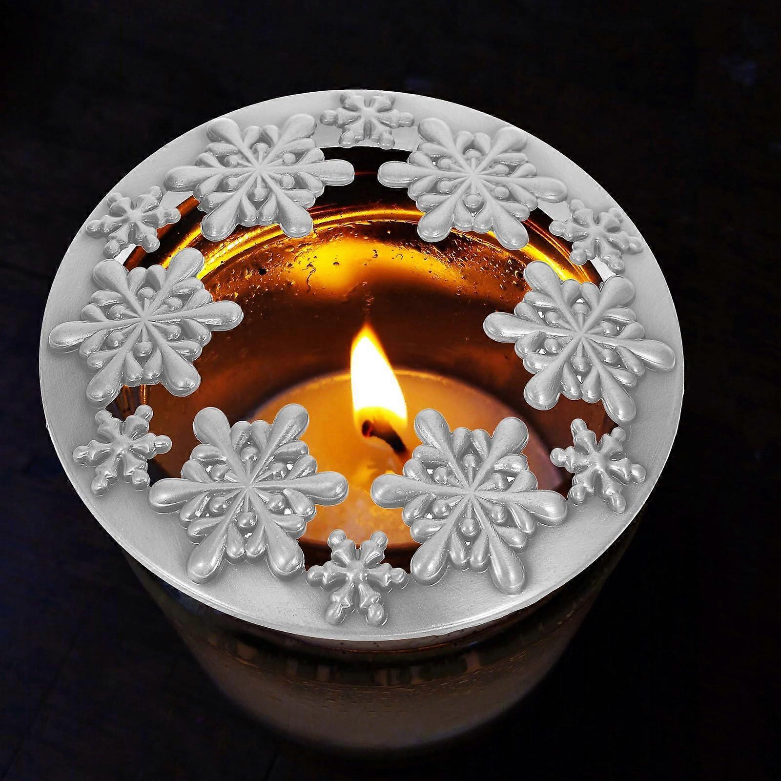 Christmas Snowflake Candle Topper Zinc Alloy Lid for Stable Flame and Enhanced Scent Diffusion