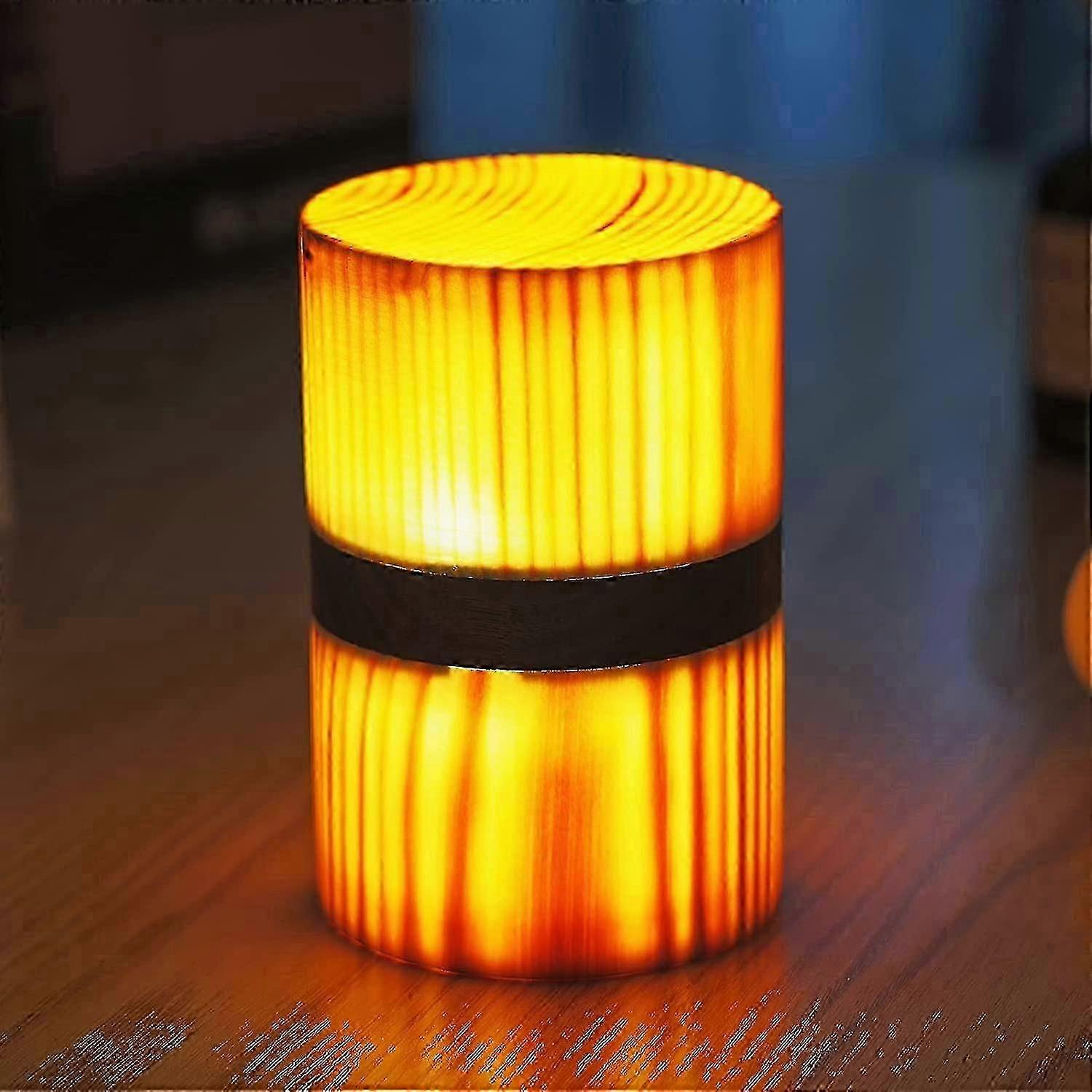 Night Light Wooden Touch Control Dimmable Usb C Rechargeable Memory Function Portable Table Lamp For Bedside Living Room Bedrooms Home Officea