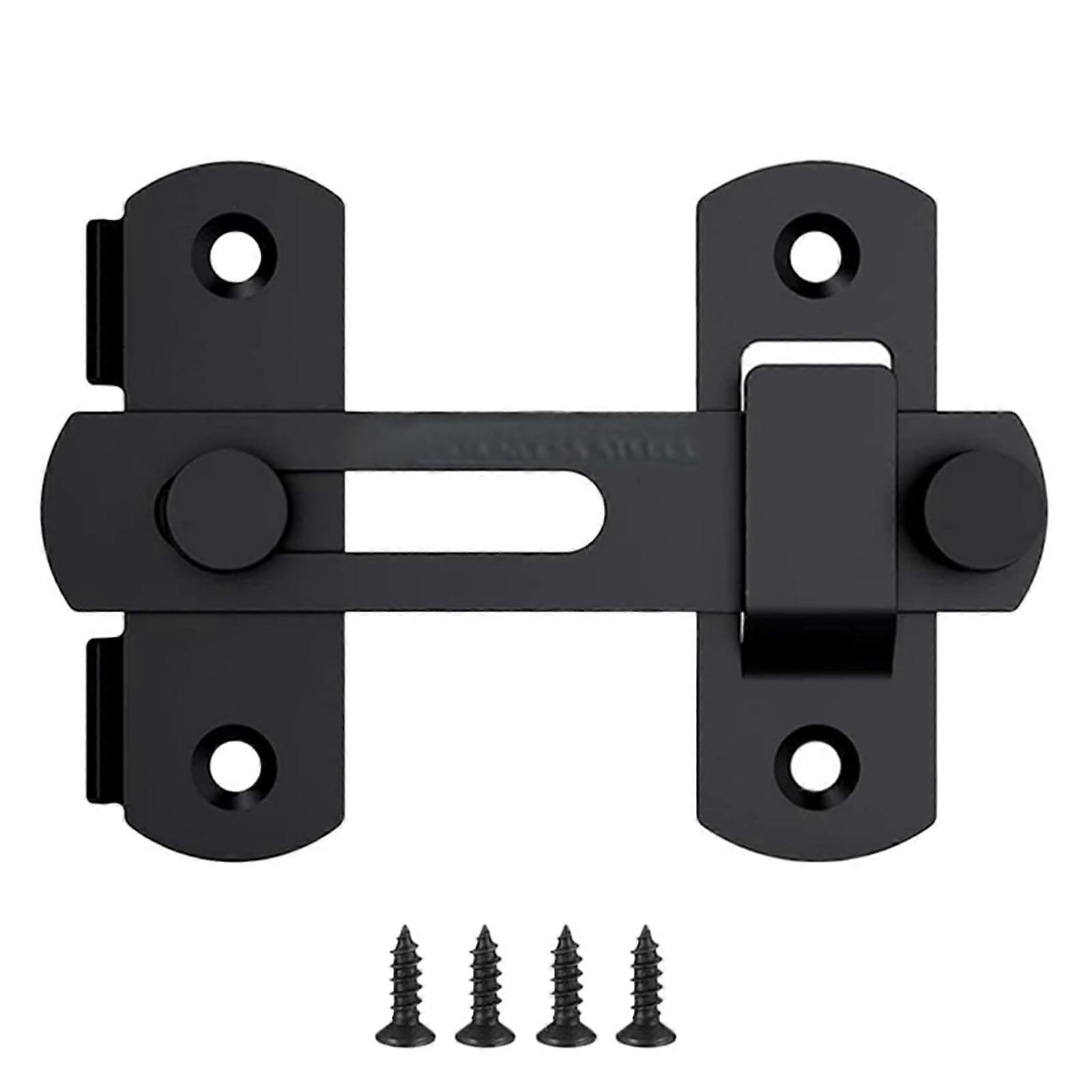 Heavy Duty Barn Door Lock with Rustproof Matte Black Sliding Latch for Privacy and Child Safety