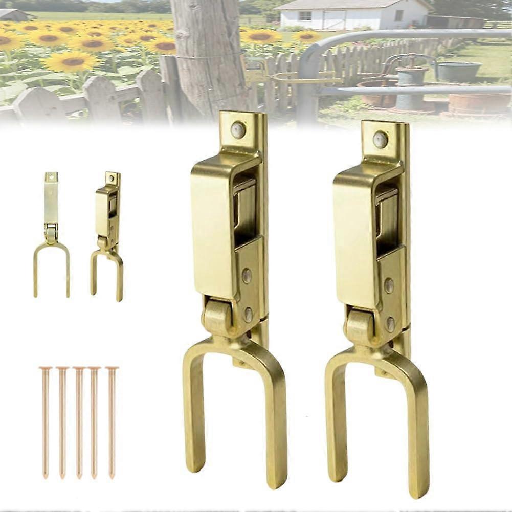 Heavy Duty Farm Gate Latch 2PCS, OneHanded Quick Open RustResistant Spring Lock for Wood Metal