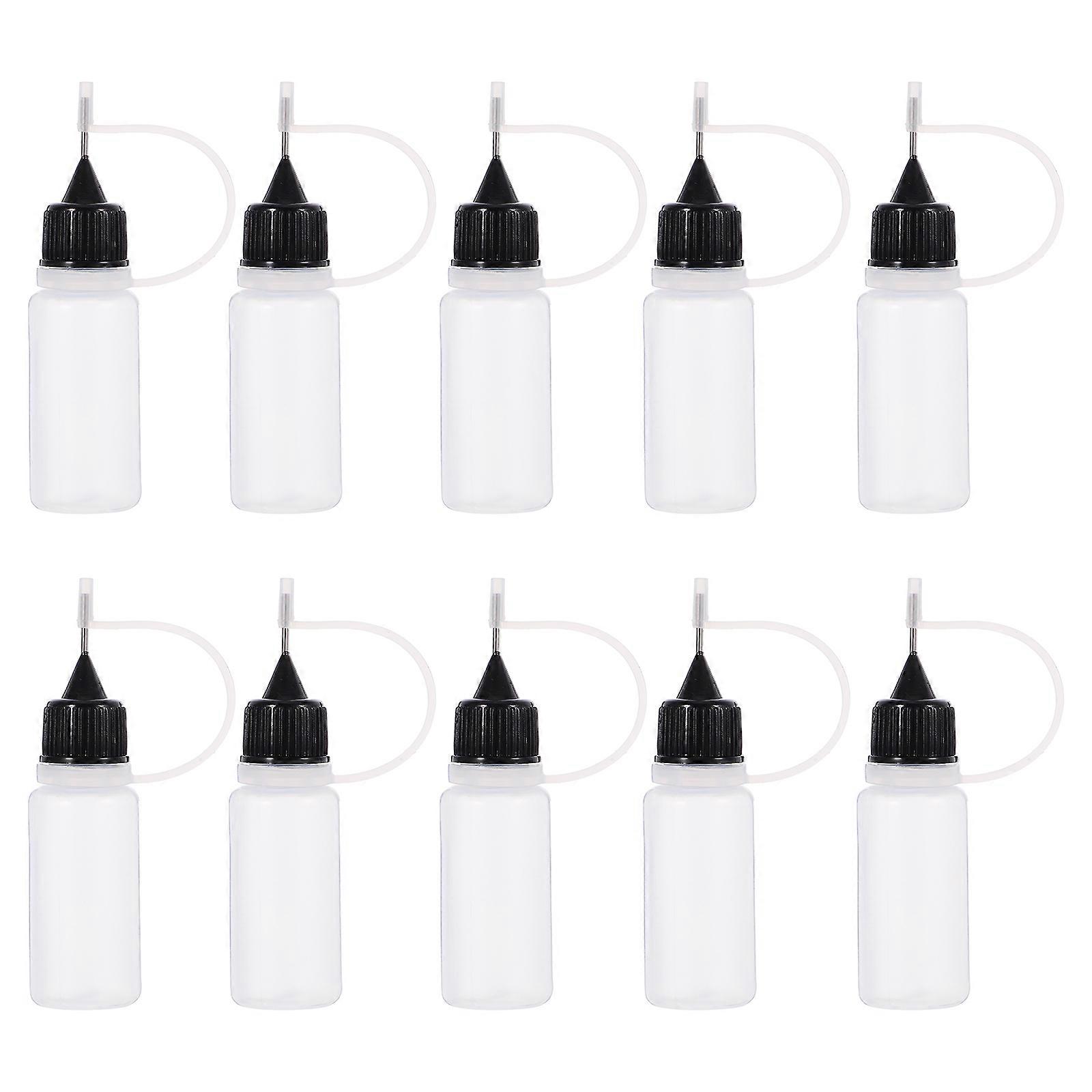 Precision Applicator Bottles for Dispensing Use 10Pcs Refillable Glue Bottles