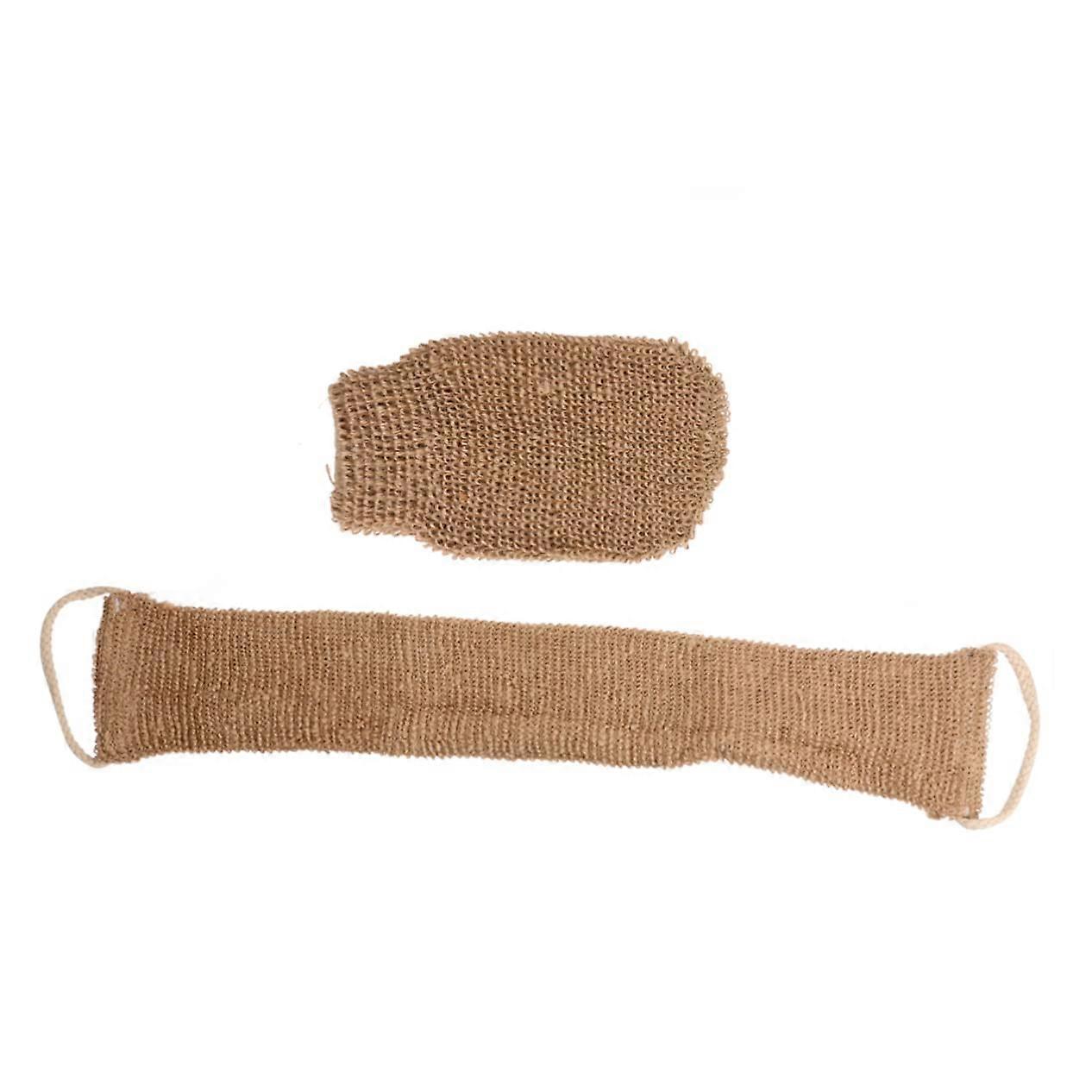 Bath Body Scrubber Set with DoubleSided Back Strap and QuickDrying Exfoliating Bath Gloves