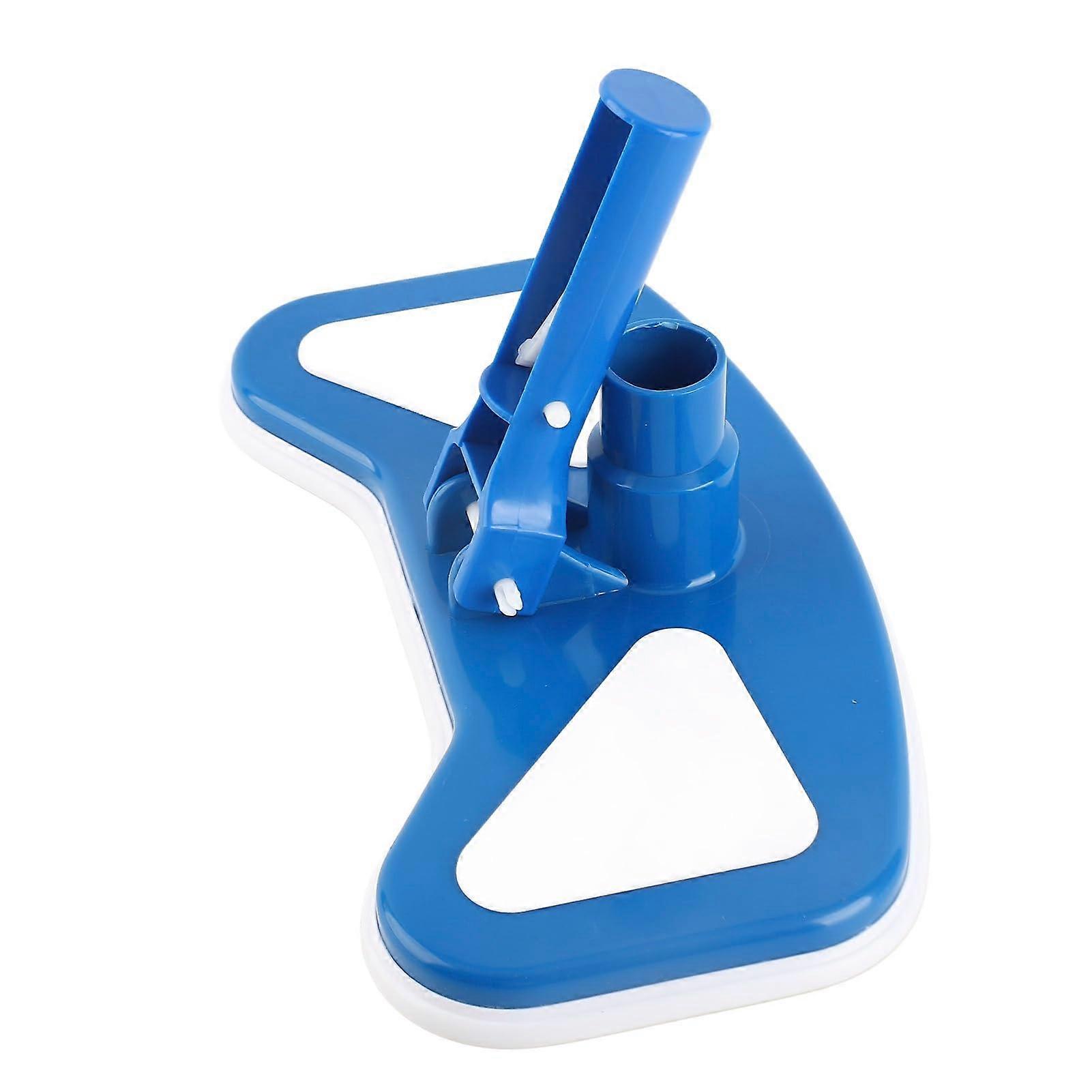 Curved Pool Vacuum Head Brush with Suction for Efficient Floor Cleaning, Blue and White