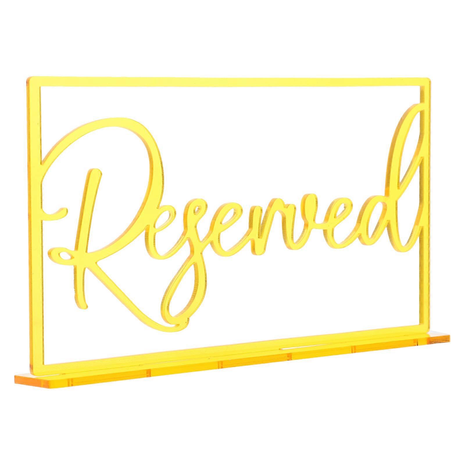 3Pcs Acrylic Reserved Signs for Wedding Table Reservation Golden Material