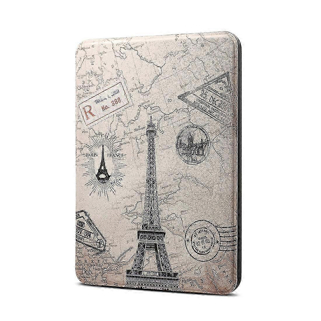 26-27 Eiffel Tower Pattern Horizontal Flip PU + TPU Leather Protective Case for Amazon Kindle Paperwhite 4 (2018), with Sleep & Wake-up Function