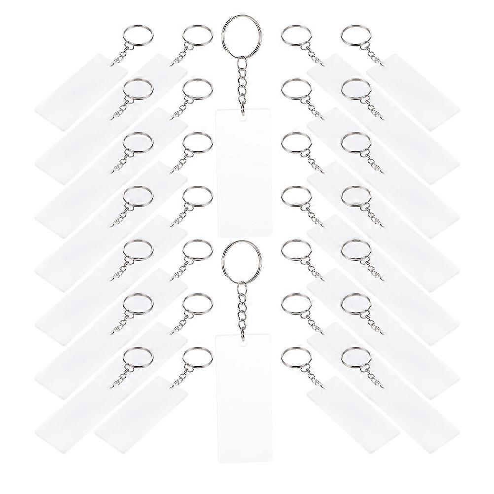 Blank Acrylic Keychains DIY Crafting Keychain Accessories 5Sets White
