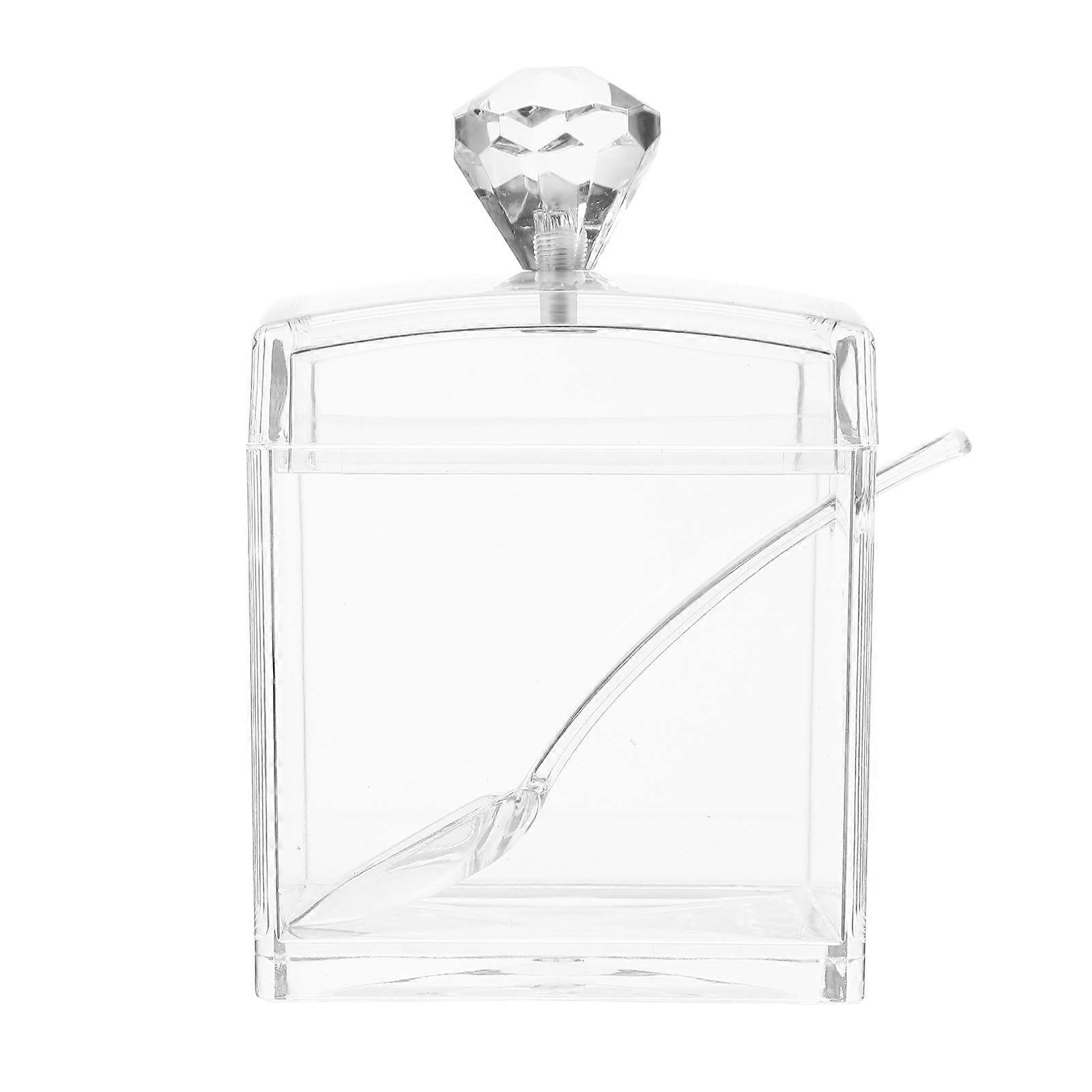 Square Shape Seasoning Container Acrylic Box for Kitchen 4Pcs Pack