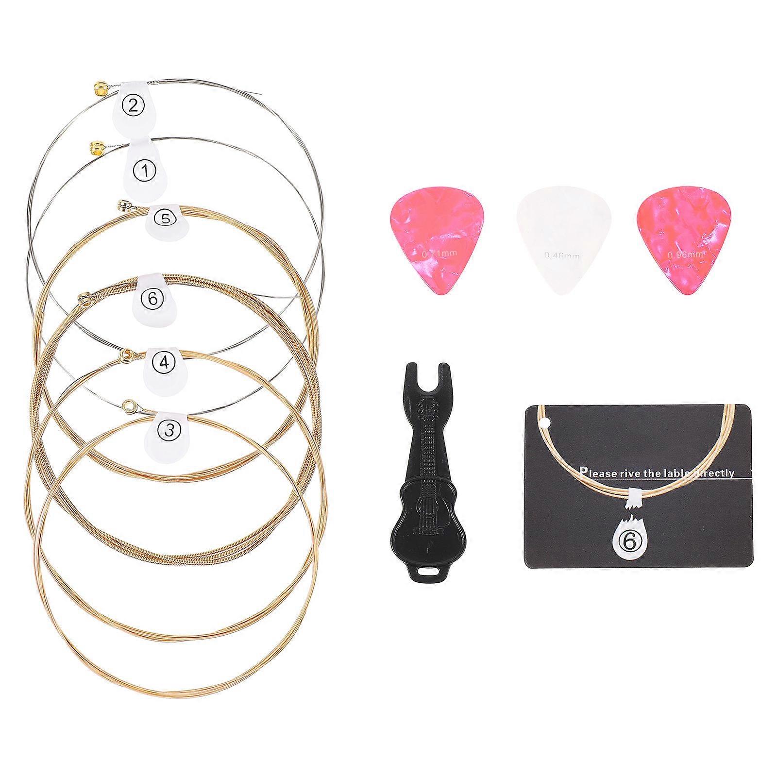 Folk Guitar Strings Replacement Kit Strong Phosphor Bronze 1Set